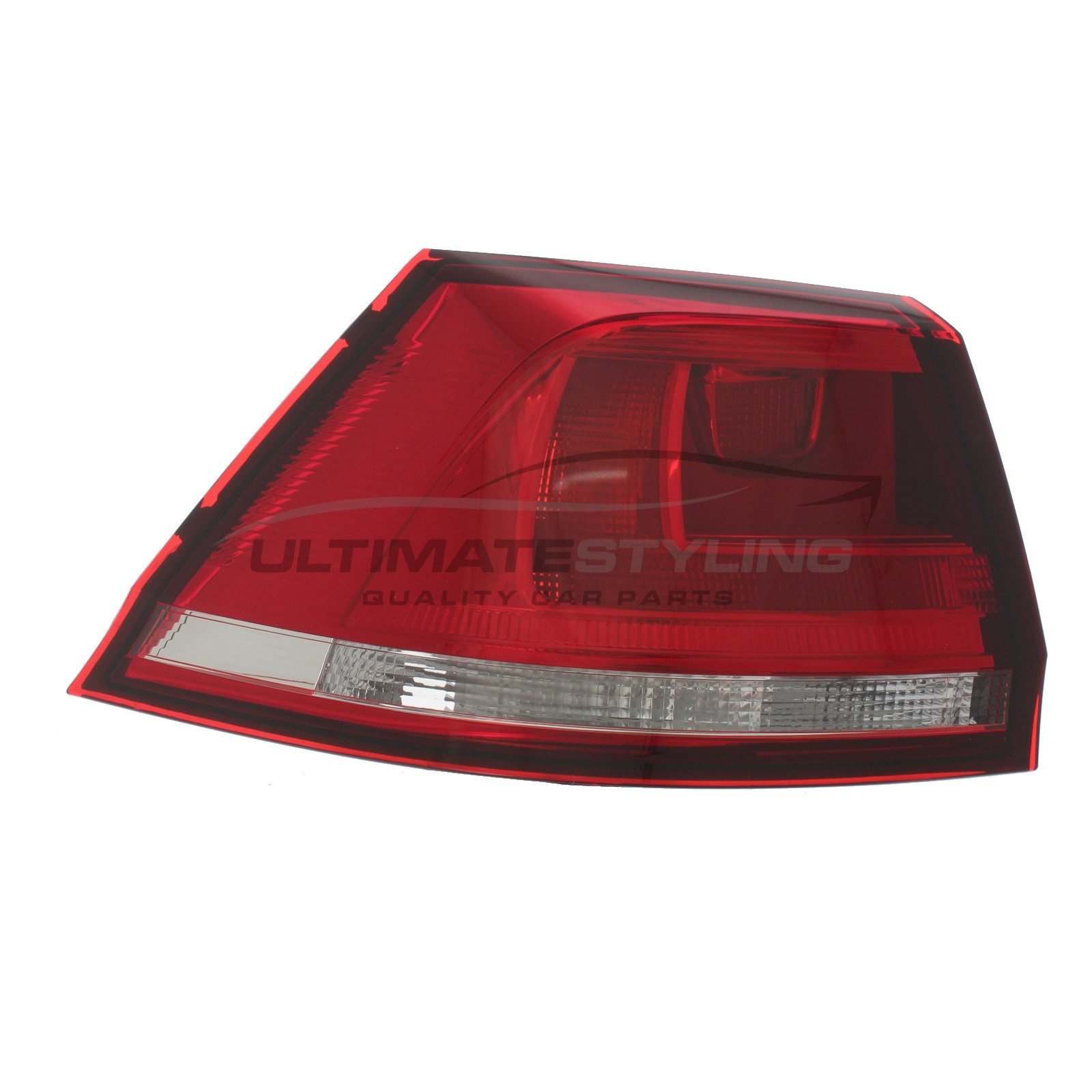VW Golf 2013-2017 Non-LED Red & Clear Lens Outer (Wing) Rear Light / Tail Light Excluding Bulb Holder Passenger Side (LH)