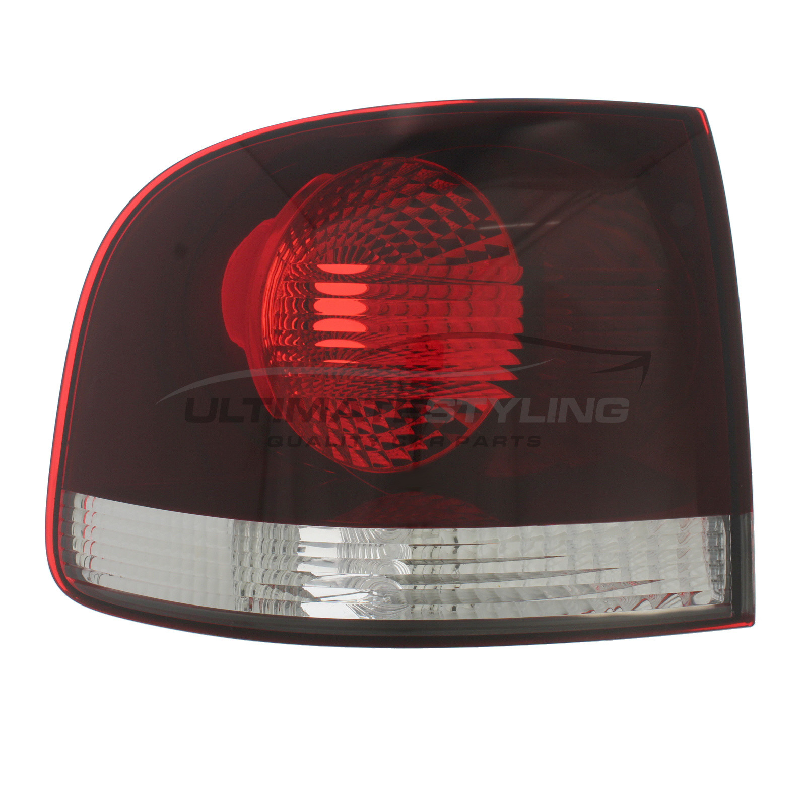 VW Touareg 2006-2011 Non-LED Smoked & Red Lens With Clear Indicator Outer (Wing) Rear Light / Tail Light Excluding Bulb Holder Passenger Side (LH)