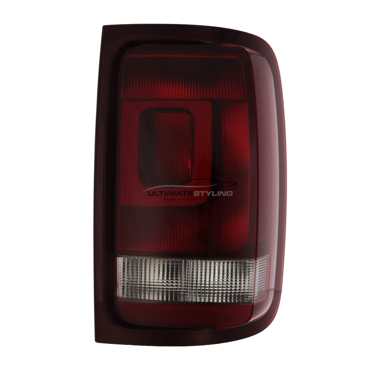 VW Amarok 2013-2021 - Rear Light / Tail Light - Dark Red Clear Lens - Black Tinted Surround - Non-LED - Drivers Side Offside Right Hand