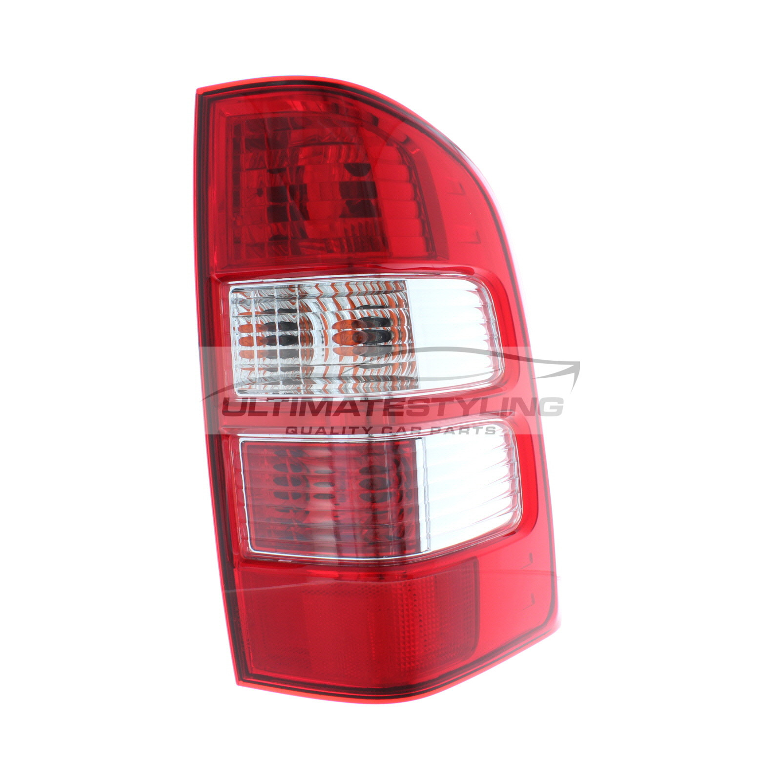 Ford Ranger 2006-2012 Non-LED Red Surround With Clear Indicator Rear Light / Tail Light Including Bulb Holder Drivers Side (RH)