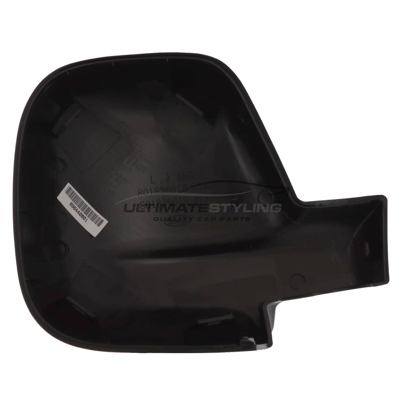 Citroen Berlingo Mk3 / Dispatch / SpaceTourer, Fiat Doblo / Scudo, Peugeot Expert / Partner Mk3 / Rifter / Traveller, Toyota Proace City, Vauxhall Combo / Vivaro Mk3 Wing Mirror Cover- Black - Textured - Passengers Side Nearside Left Hand