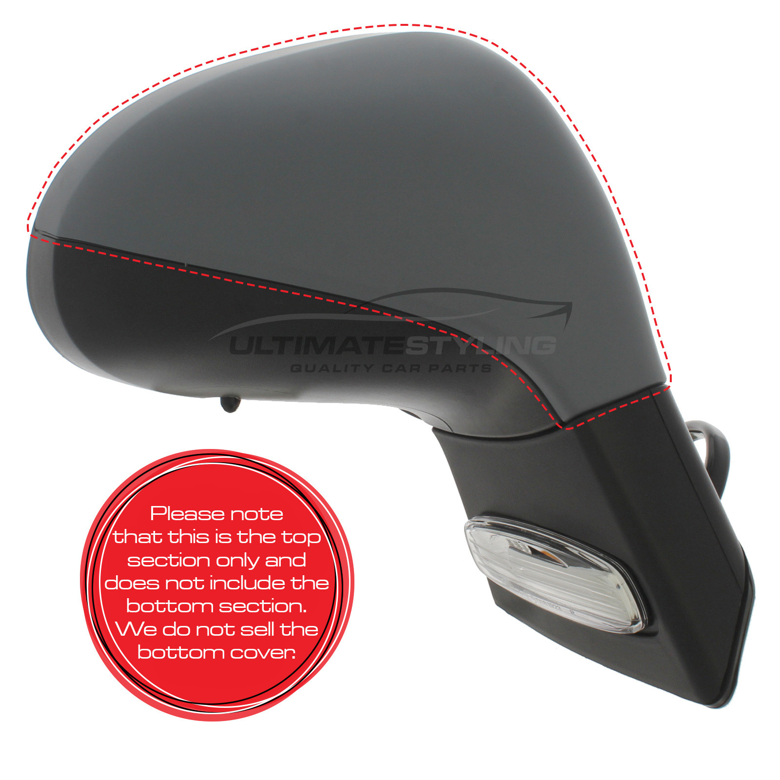 Peugeot 207 2006-2015 Wing Mirror Cover Cap Casing Primed Drivers Side (RH)