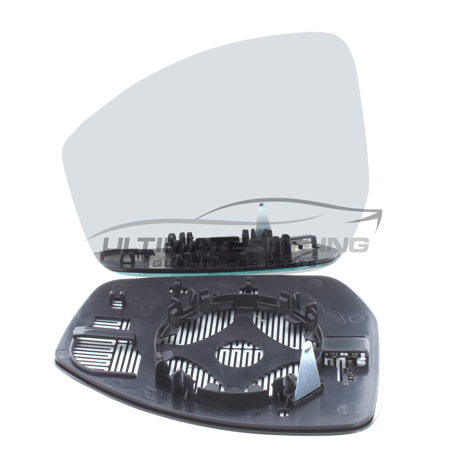 Jaguar E Pace 2017->, Jaguar F Pace 2016-2022 / Land Rover Discovery Sport 2014-2021 / Range Rover Evoque 2015-2019, Range Rover Velar 2017-2021 Heated Wing Mirror Glass With Chrome Convex Finish Passenger Side Left Hand