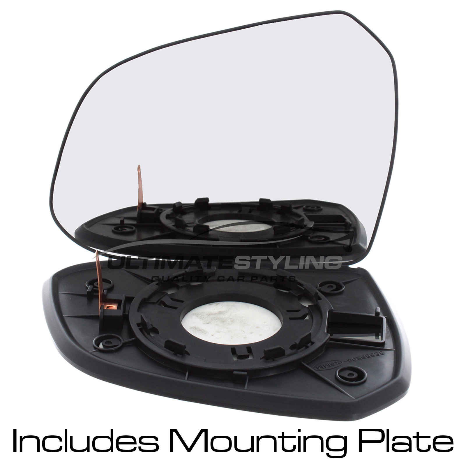 Hyundai i10 2013-2021 Non-Heated Wing Mirror Glass with Chrome Convex Finish Passenger Side (LH)