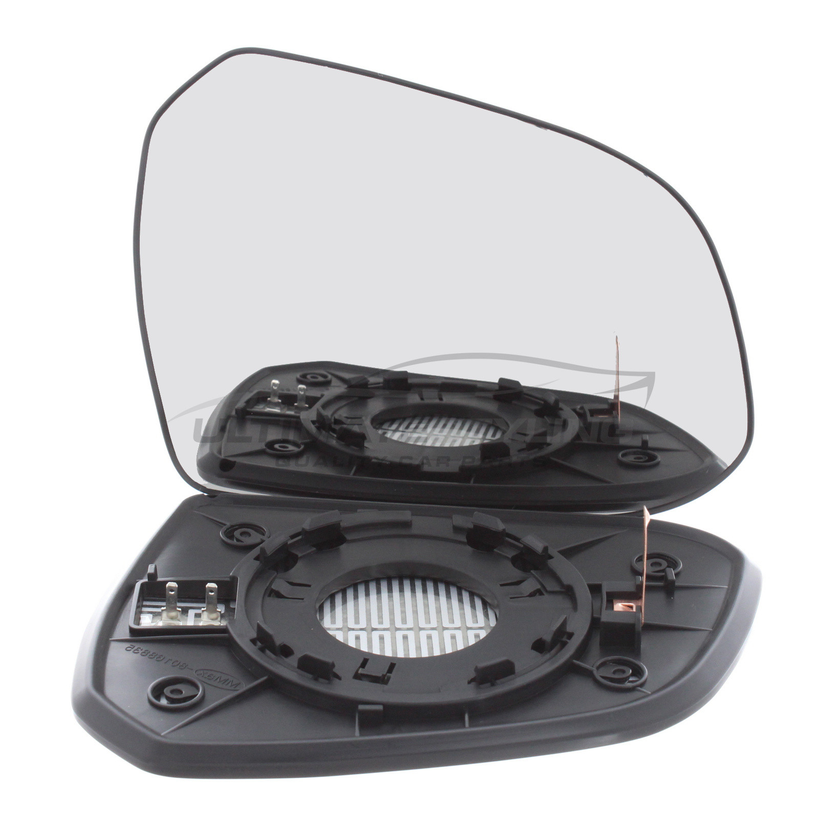 Hyundai i10 2013-2021 Heated Wing Mirror Glass with Chrome Convex Finish Drivers Side (RH)