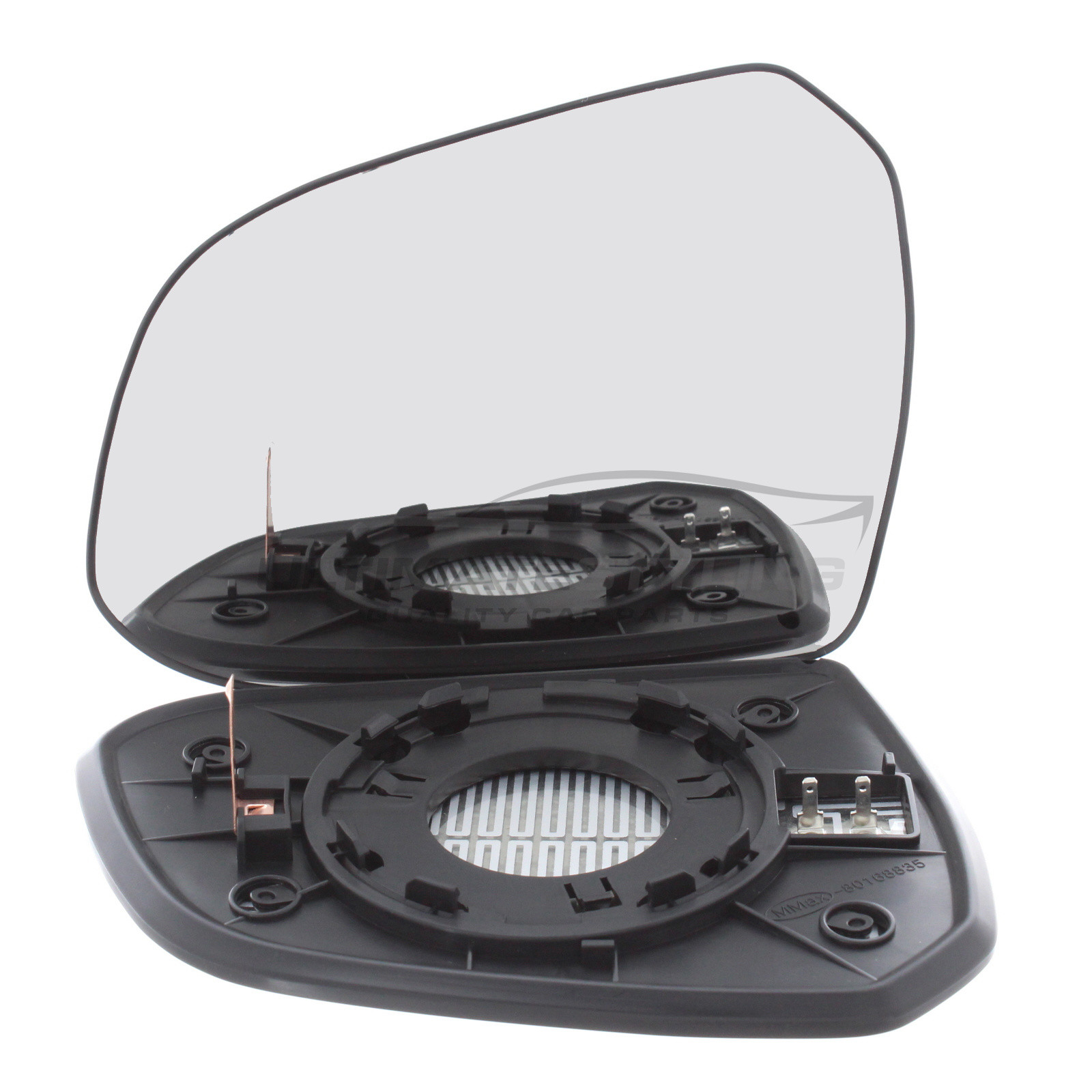 Hyundai i10 2013-2021 Heated Wing Mirror Glass with Chrome Convex Finish Passenger Side (LH)