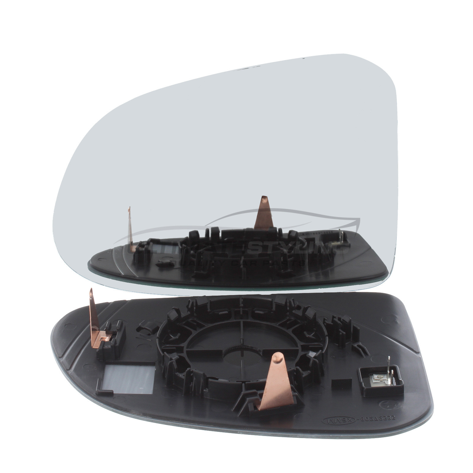 Hyundai Santa Fe 2018-2019 Heated Wing Mirror Glass with Chrome Convex Finish Passenger Side (LH)