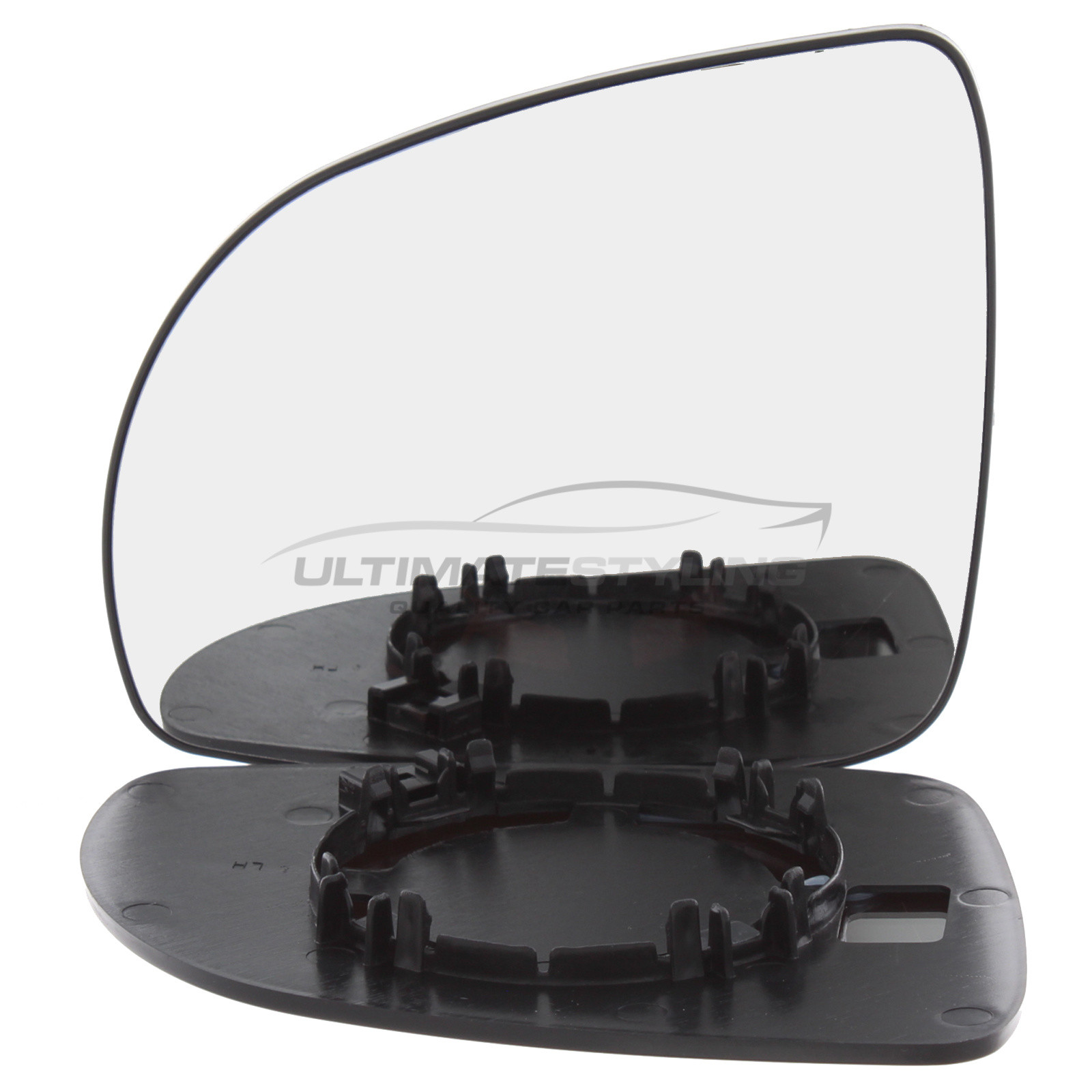 Kia Picanto 2007-2011 Non-Heated Wing Mirror Glass with Chrome Convex Finish Passenger Side (LH)