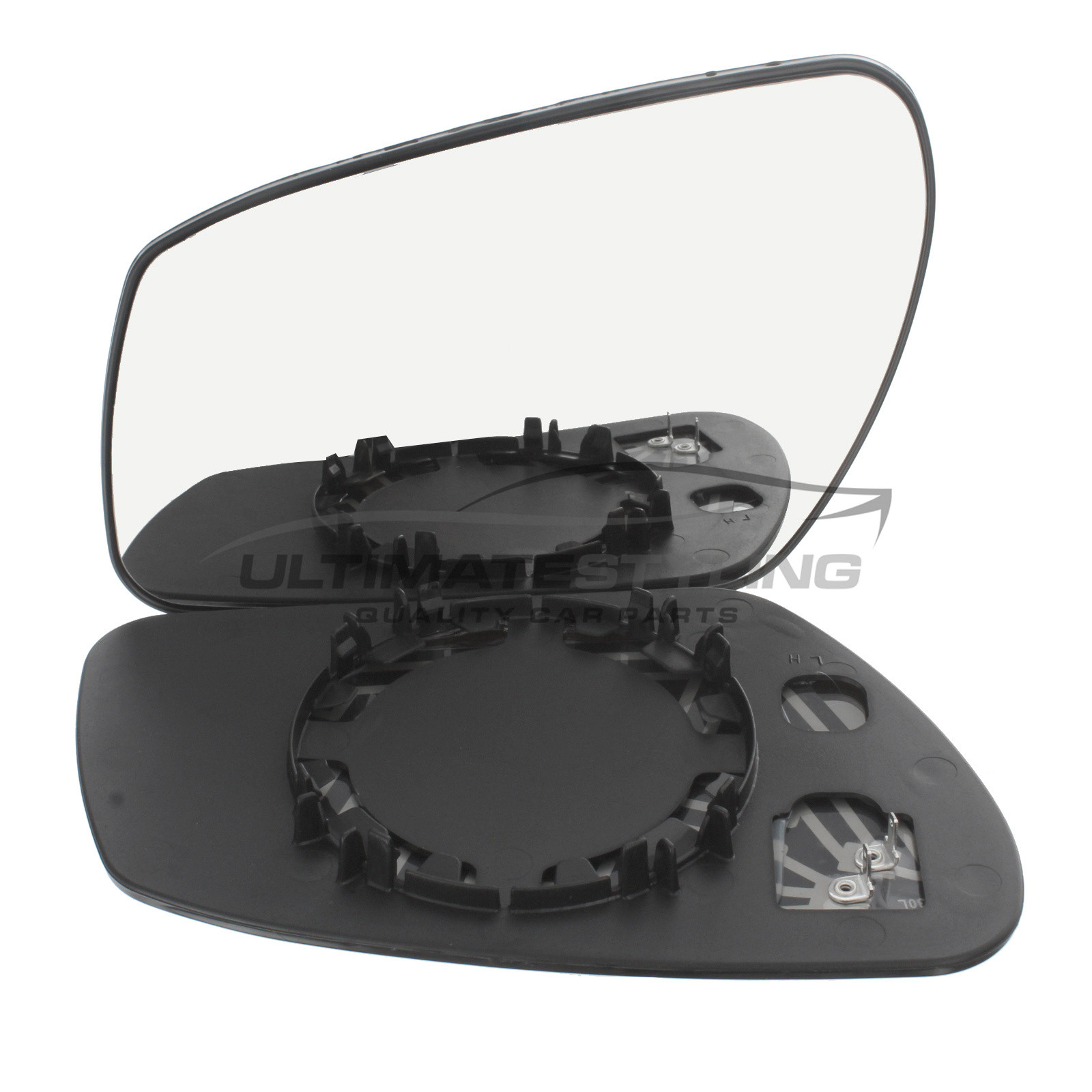 Ford C-MAX 2007-2009, Ford Fiesta 2004-2009, Ford Focus 2003-2008, Ford Fusion 2002-2009 Heated Wing Mirror Glass with Chrome Convex Finish Passenger Side (LH)