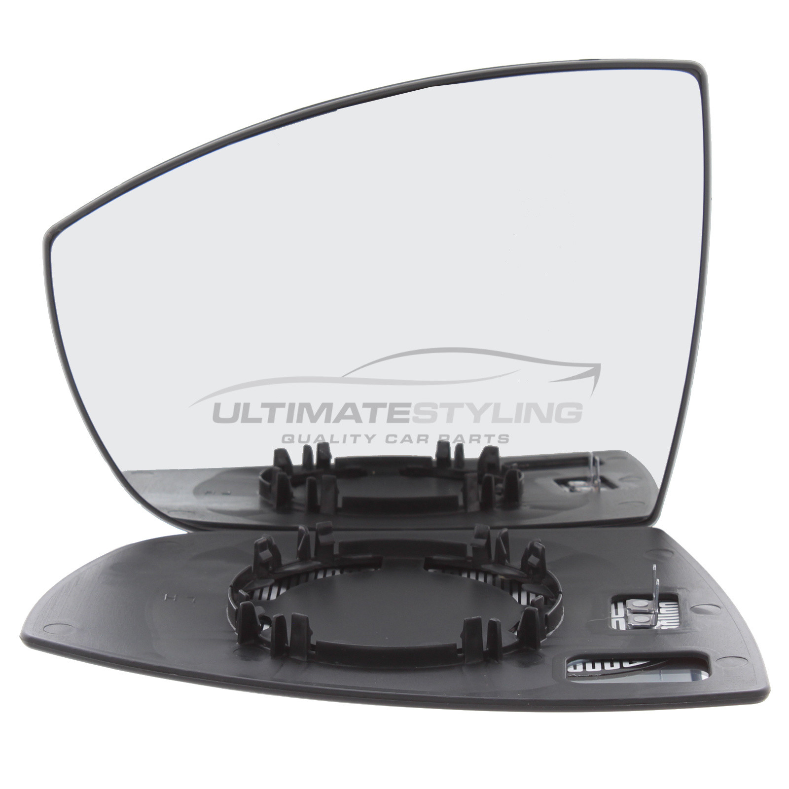 Ford C-MAX 2010-2019, Ford Galaxy 2006-2016, Ford Kuga 2008-2013, Ford S-MAX 2006-2016 Heated Wing Mirror Glass with Chrome Convex Finish Passenger Side (LH)