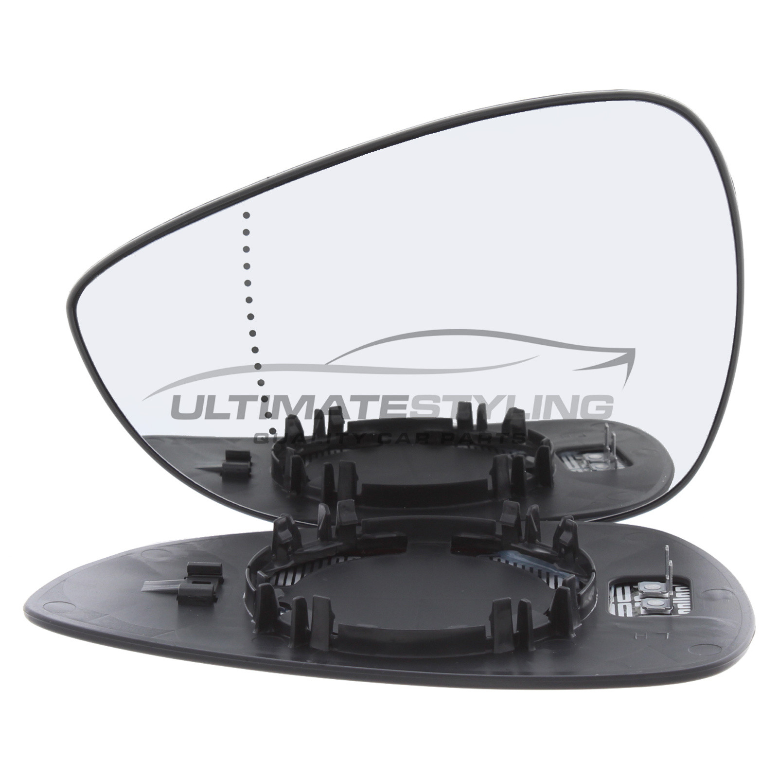 Ford B-MAX 2012-2018, Ford Fiesta 2008-2018 Heated Wing Mirror Glass with Chrome Aspherical Finish Passenger Side (LH)