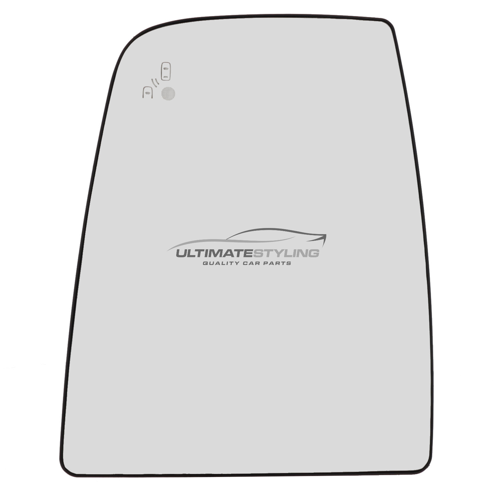 Ford Transit Mk8 V363 2019-2025 Upper Wing Mirror Glass - Convex - Heated - Blind Spot Indicator - Passengers Side Nearside Left Hand