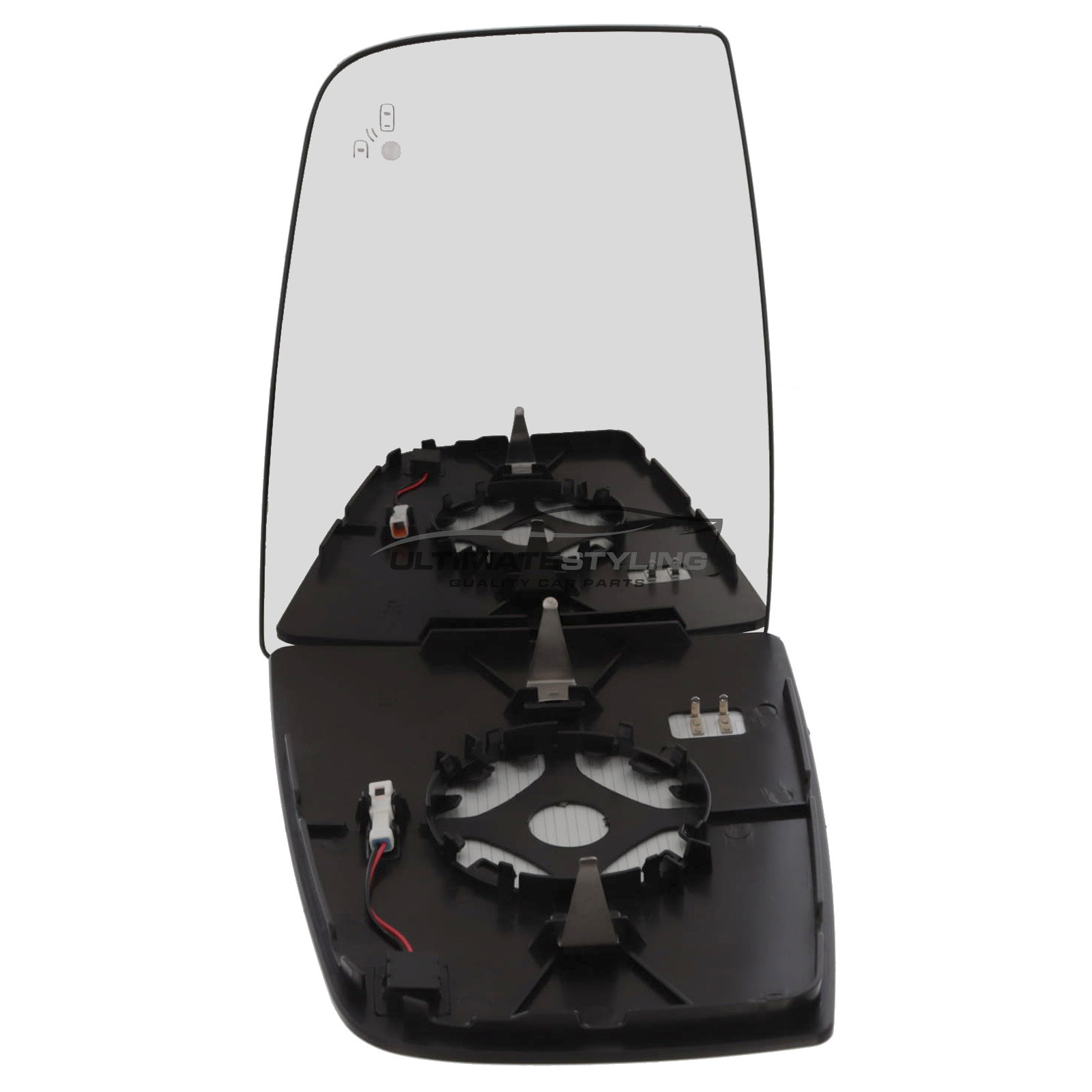 Ford Transit Mk8 V363 2019-2025 Upper Wing Mirror Glass - Convex - Heated - Blind Spot Indicator - Passengers Side Nearside Left Hand