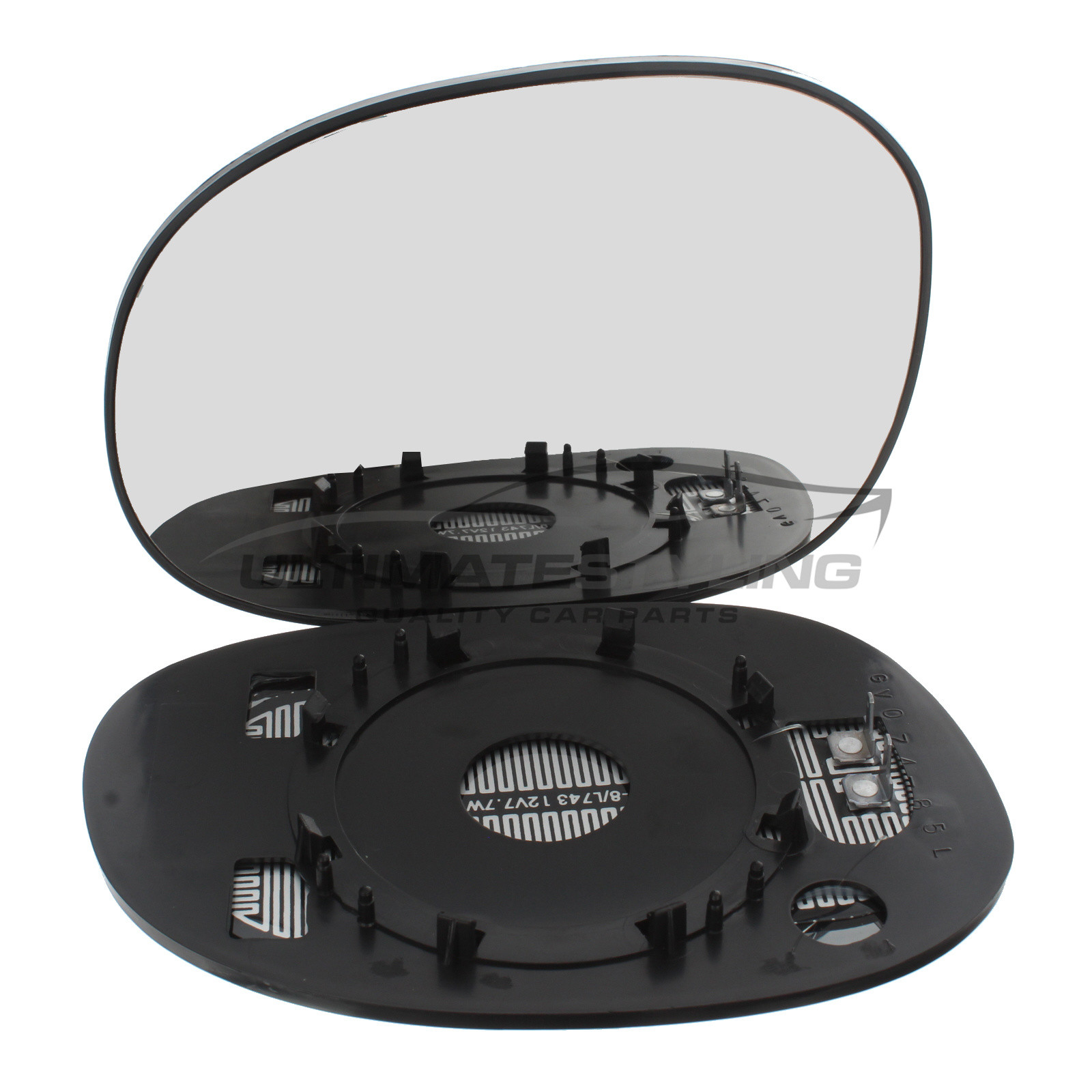 Peugeot 206 1998-2009 Heated Wing Mirror Glass with Chrome Convex Finish Passenger Side (LH)