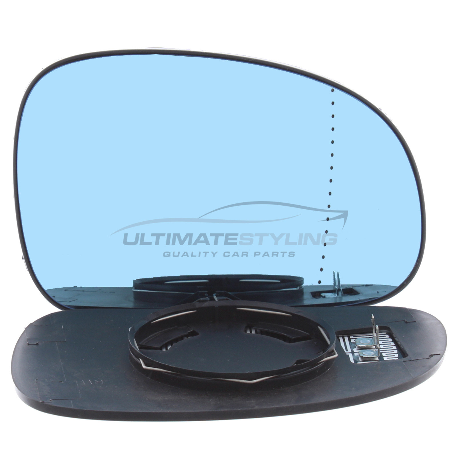 Peugeot 406 1999-2004 Heated Wing Mirror Glass with Blue TInted Aspherical Finish Drivers Side (RH)