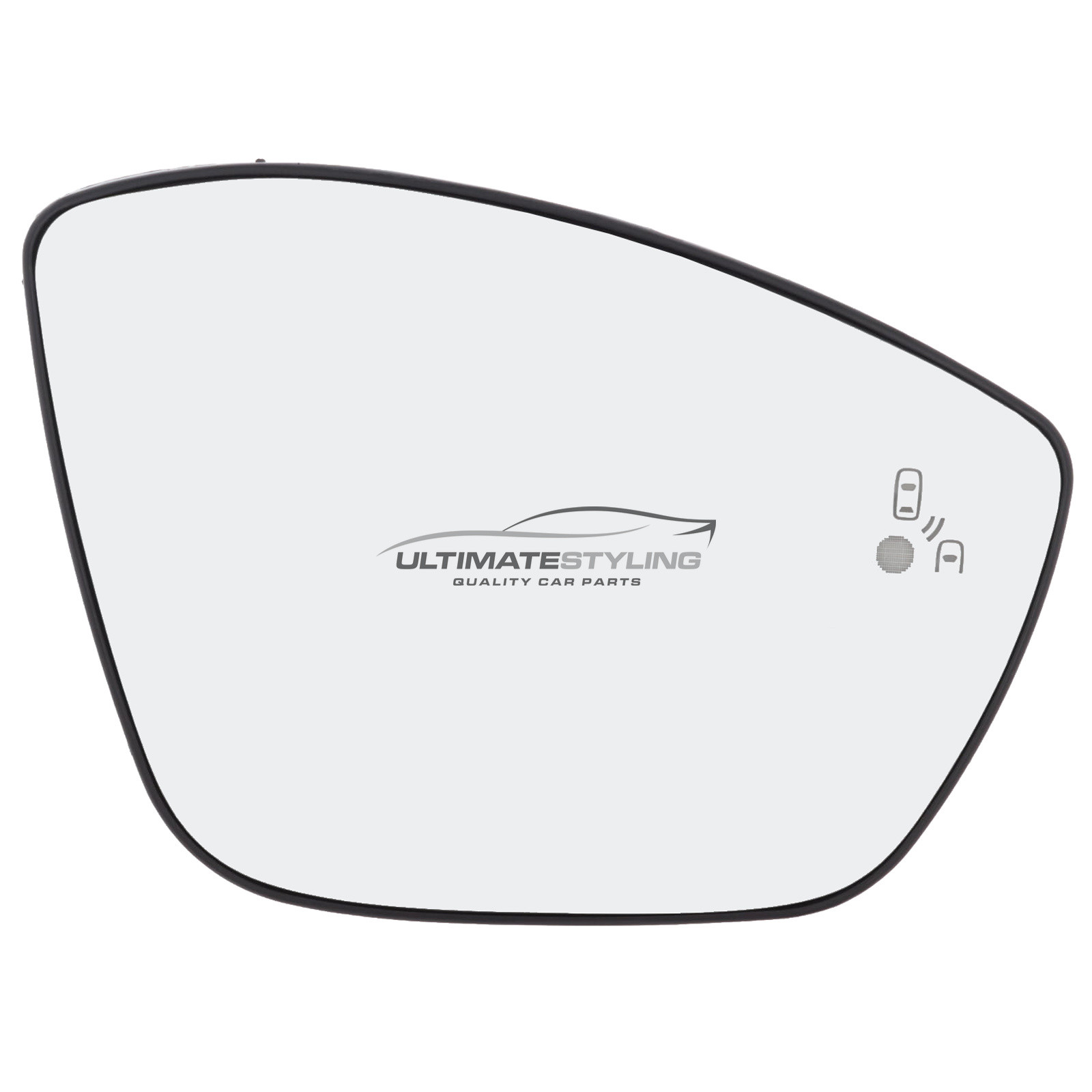 Citroen C3 / C4 Cactus, DS DS9, Peugeot 208 / 2008, Vauxhall Corsa F Wing Mirror Glass - Heated - Convex - Blind Spot Detection Warning Indicator Light - Drivers Side Offside Right Hand