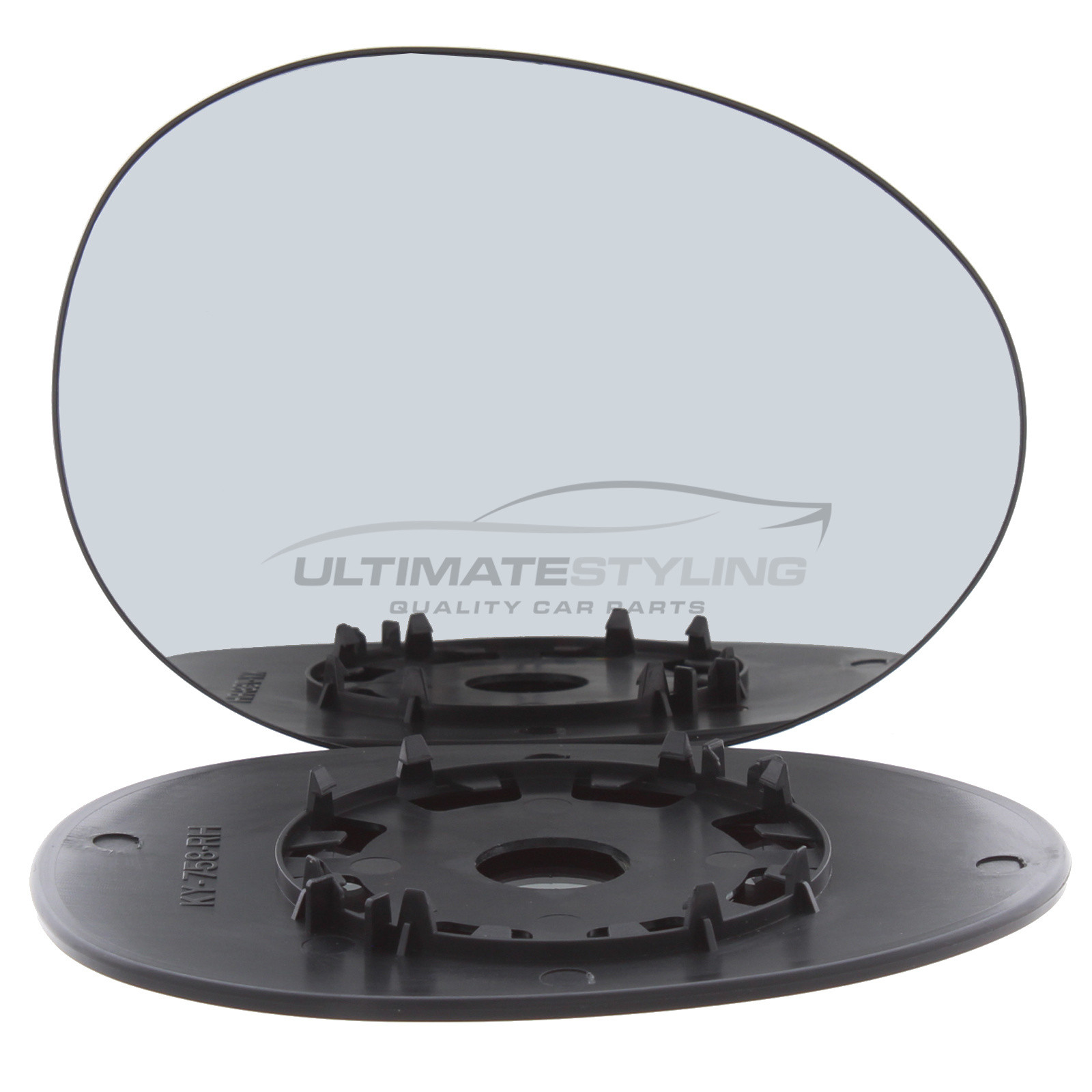 Citroen C1 2005-2015, Peugeot 107 2005-2015, Toyota Aygo 2005-2015 Non-Heated Wing Mirror Glass with Chrome Convex Finish Drivers Side (RH)