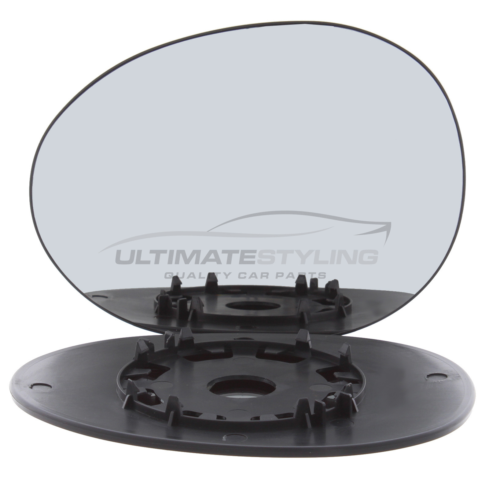 Citroen C1 2005-2015, Peugeot 107 2005-2015, Toyota Aygo 2005-2015 Non-Heated Wing Mirror Glass with Chrome Convex Finish Passenger Side (LH)