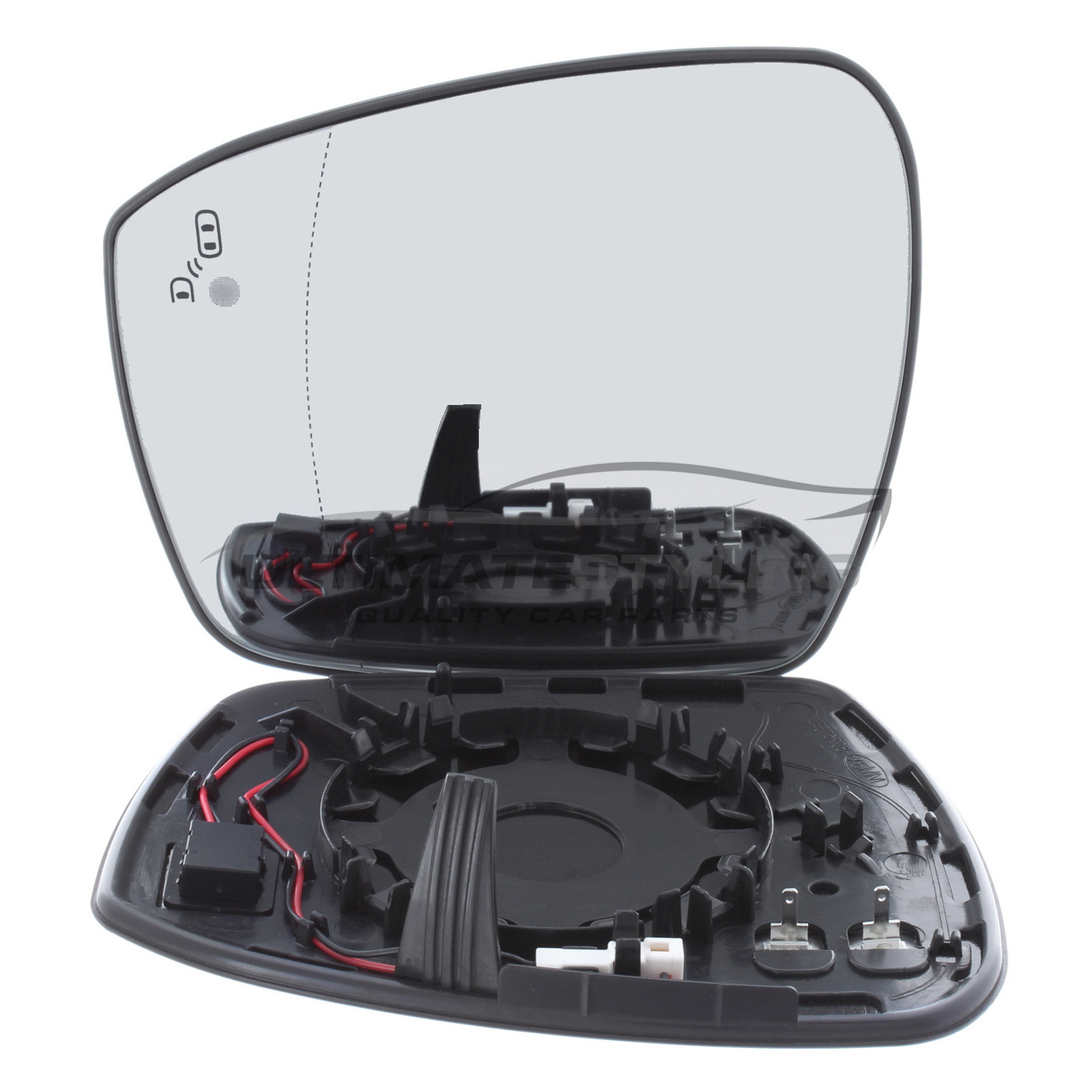 Ford Edge 2016-2020, Ford Galaxy 2015-2022, Ford S-MAX 2015-2022 Heated Wing Mirror Glass with Chrome Aspherical Finish Passenger Side (LH)