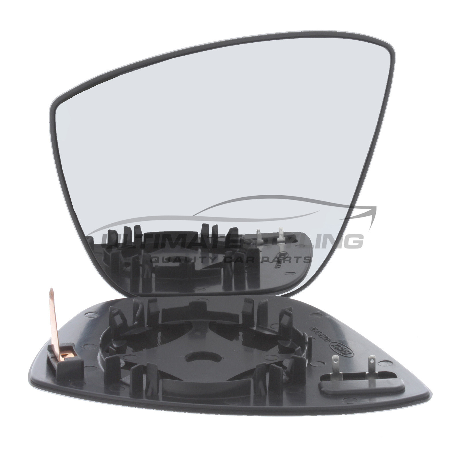 Ford Ka+ 2016-2020, Ford Ka+ Active 2018-2020 Heated Wing Mirror Glass with Chrome Convex Finish Passenger Side (LH)