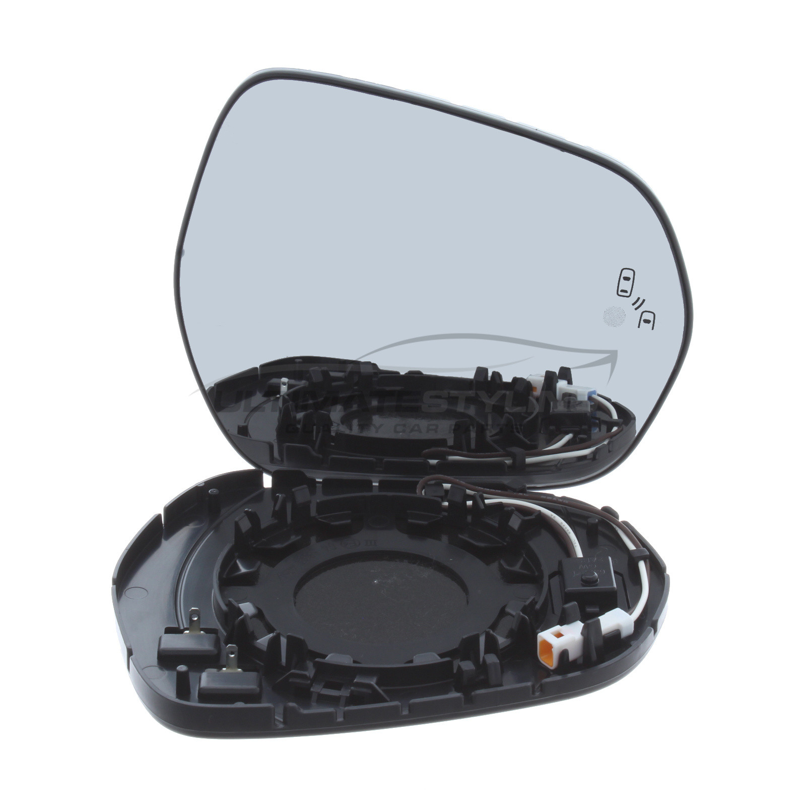 Ford Fiesta 2017-2021, Ford Fiesta Active 2018-2021 Heated Wing Mirror Glass with Chrome Convex Finish Drivers Side (RH)