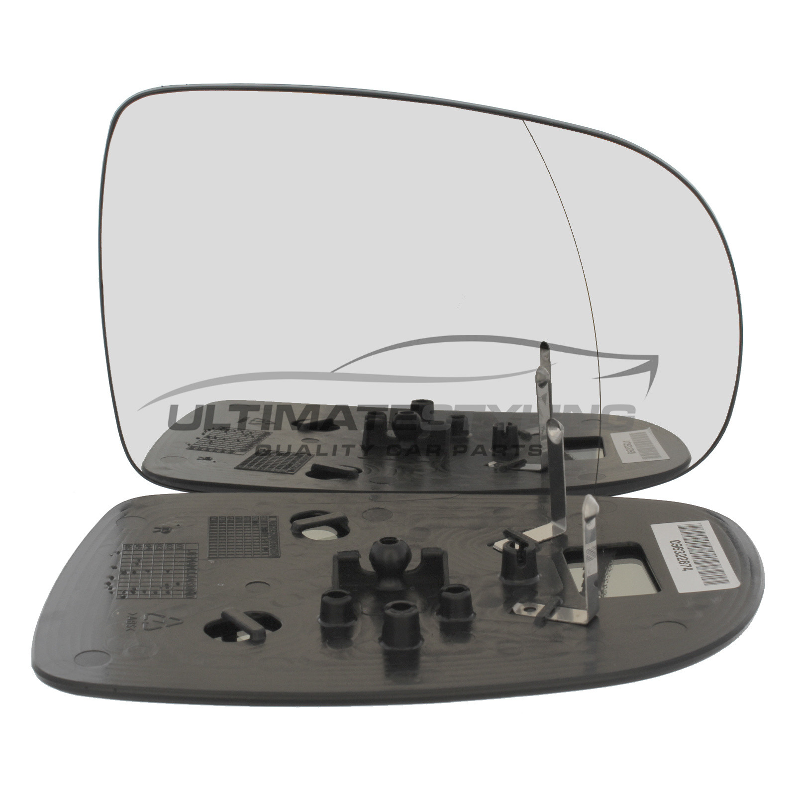 Vauxhall Corsa 2000-2007, Vauxhall Tigra 2004-2010 Non-Heated Wing Mirror Glass with Chrome Aspherical Finish Drivers Side (RH)