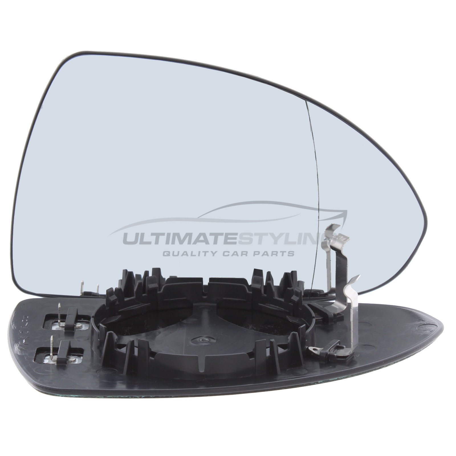 Vauxhall Corsa 2006-2020 Heated Wing Mirror Glass with Chrome Aspherical Finish Drivers Side (RH)