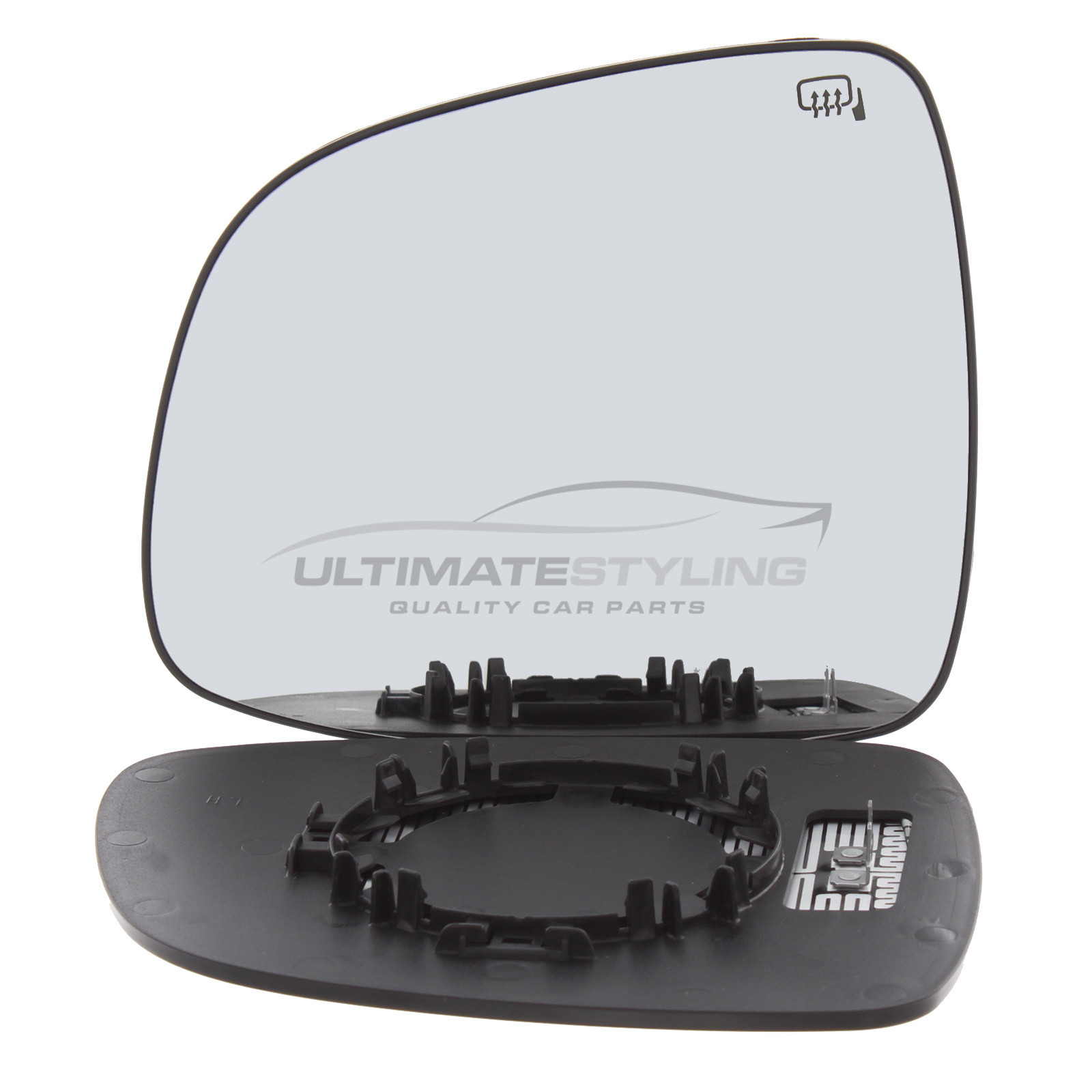 Fiat Sedici 2006-2012, Suzuki SX4 2006-2015 Heated Wing Mirror Glass with Chrome Convex Finish Passenger Side (LH)