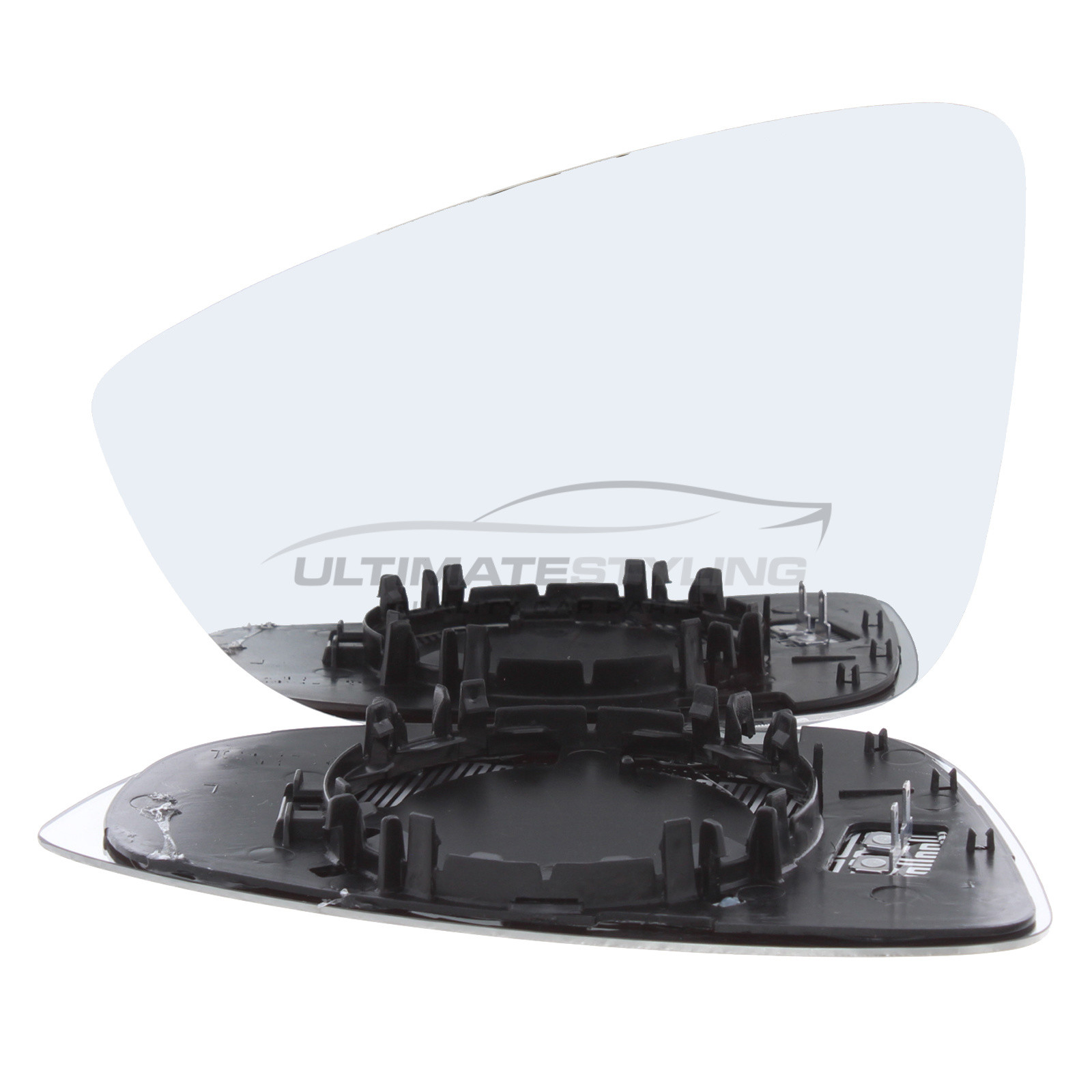 VW Beetle 2012-2018, VW CC 2011-2017, VW Eos 2009-2015, VW Jetta 2011-2018, VW Passat 2008-2015, VW Scirocco 2008-2018 Heated Wing Mirror Glass with Chrome Convex Finish Passenger Side (LH)