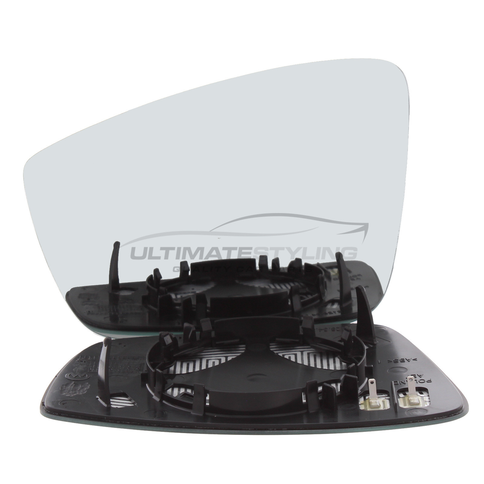 Seat Toledo 2012-2019, Skoda Fabia 2014-2022, Skoda Rapid 2012-2019 Heated Wing Mirror Glass with Chrome Convex Finish Passenger Side (LH)