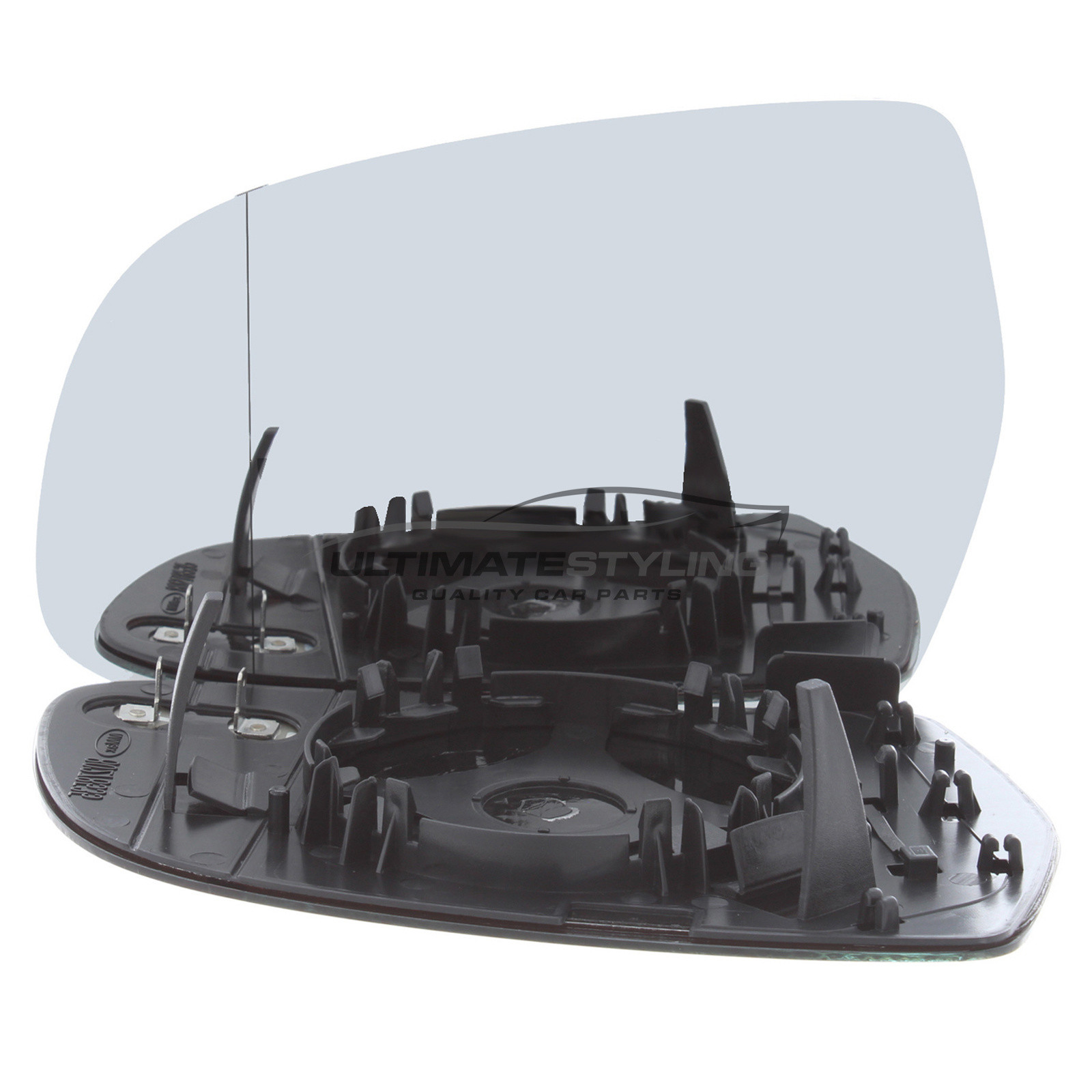 Audi A3, A4, A5, A6, RS3, RS4, RS5, RS6, S3, S4, S5, S6 Heated Wing Mirror Glass With Chrome Aspherical Finish Passenger Side Left Hand - 115mm Height