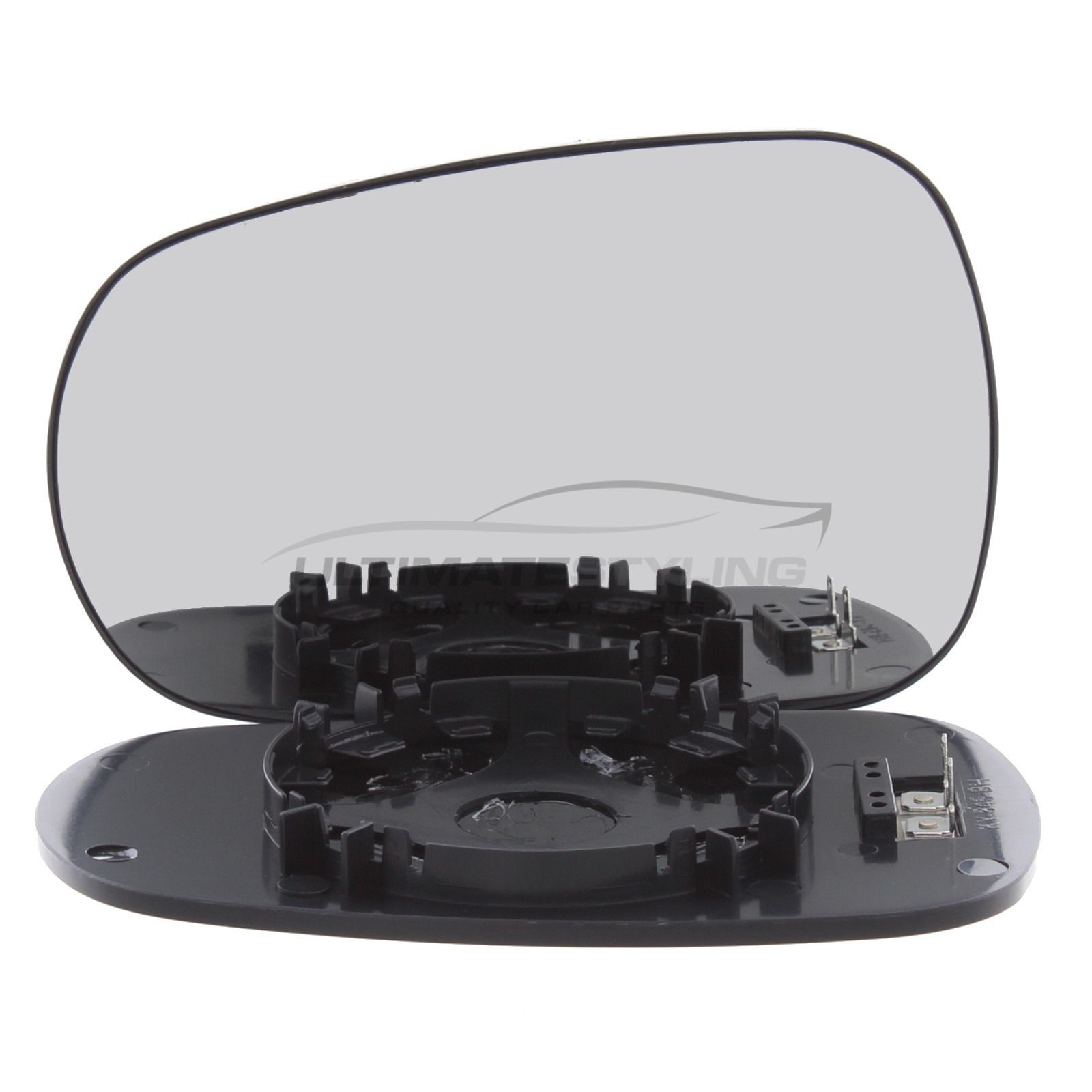 Nissan Micra 2002-2009, Renault Clio 1994-2009, Renault Megane 1996-2003, Renault Modus 2004-2008, Renault Scenic 1999-2003 Heated Wing Mirror Glass with Chrome Convex Finish Passenger Side (LH)