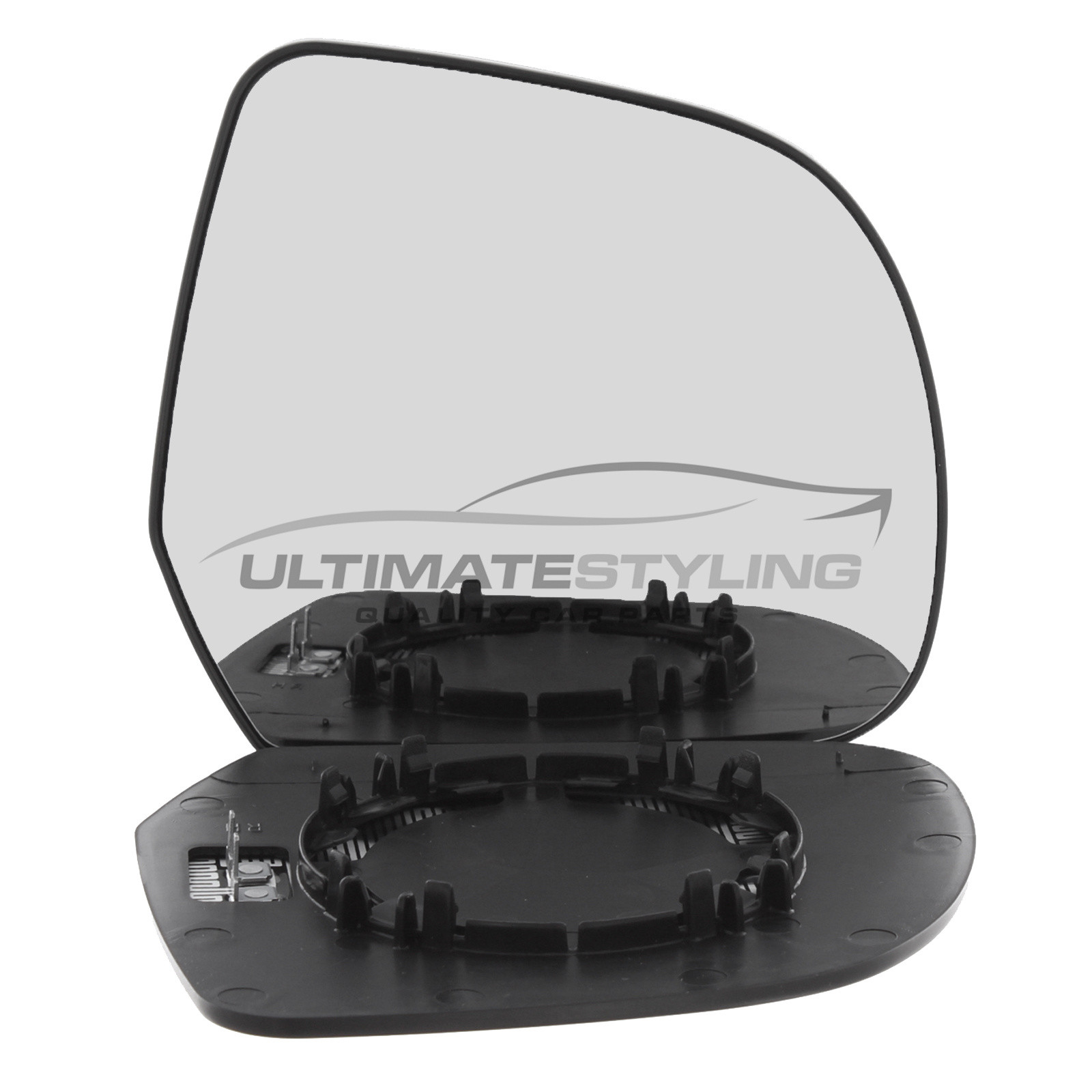 Dacia Duster 2012-2014, Nissan Leaf 2010-2018, Nissan Micra 2009-2017, Nissan Pixo 2009-2014, Suzuki Alto 2009-2015 Heated Wing Mirror Glass with Chrome Convex Finish Drivers Side (RH)