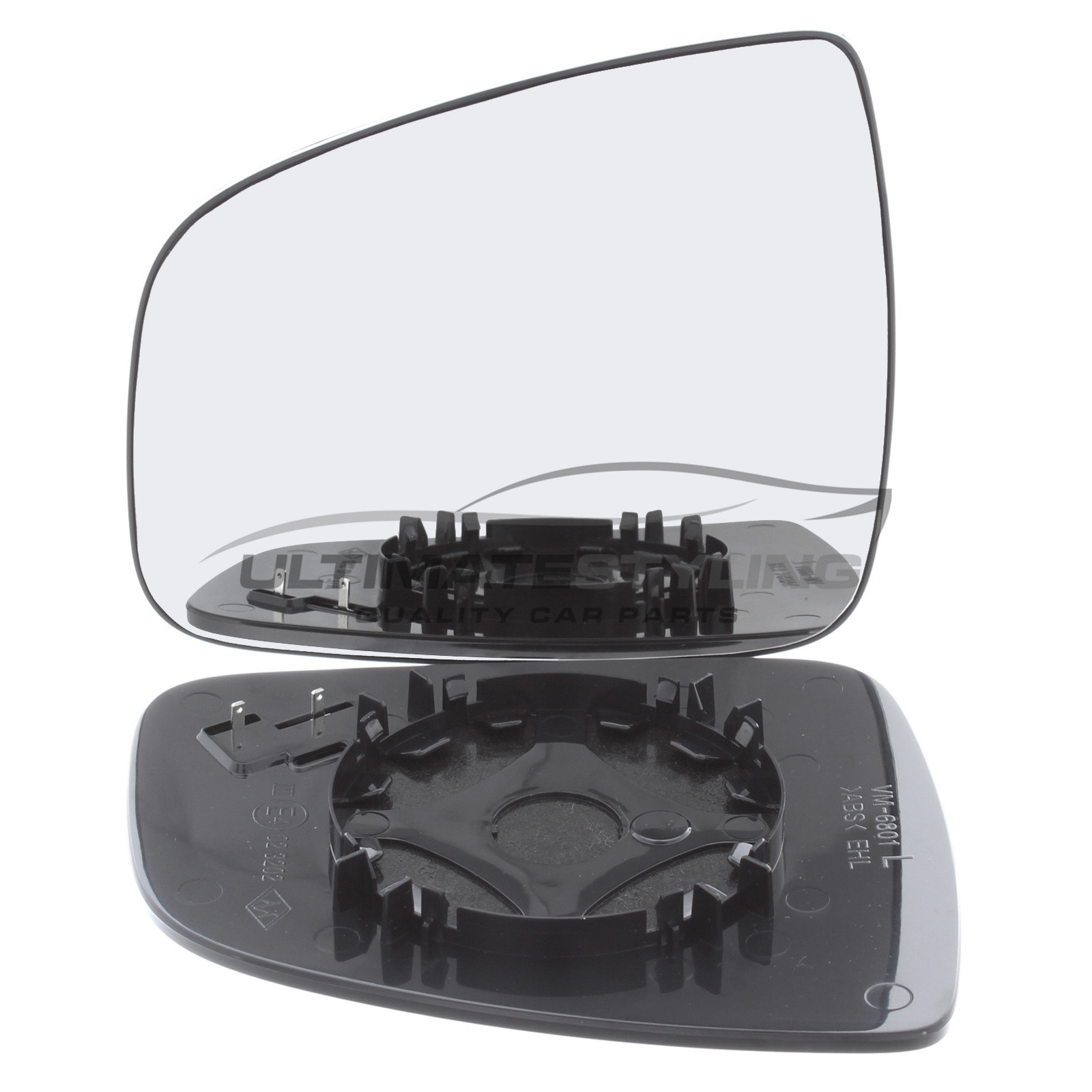 Dacia Duster / Logan / Sandero Wing Mirror Glass - Passenger Side (LH) -  Heated - Convex - Chrome