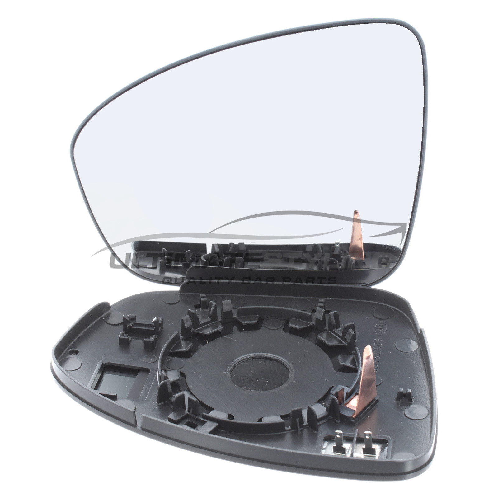 Renault Clio 2019-2022, Renault Megane 2016-2022 Heated Wing Mirror Glass with Chrome Convex Finish Passenger Side (LH)