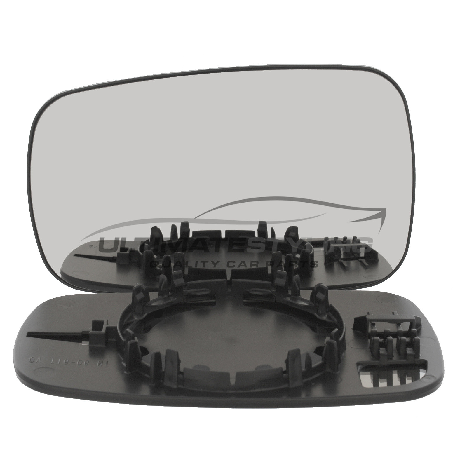 Renault Clio 2005-2009, Renault Laguna 2000-2007, Renault Megane 2002-2009, Renault Scenic 2003-2009 Non-Heated Wing Mirror Glass with Chrome Convex Finish Passenger Side (LH)