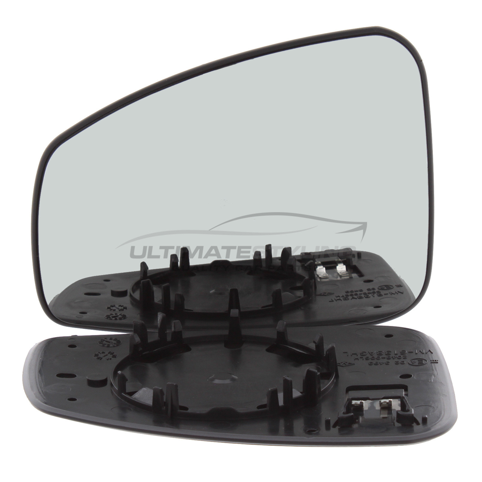 Renault Megane 2008-2017 Heated Wing Mirror Glass with Chrome Convex Finish Passenger Side (LH)