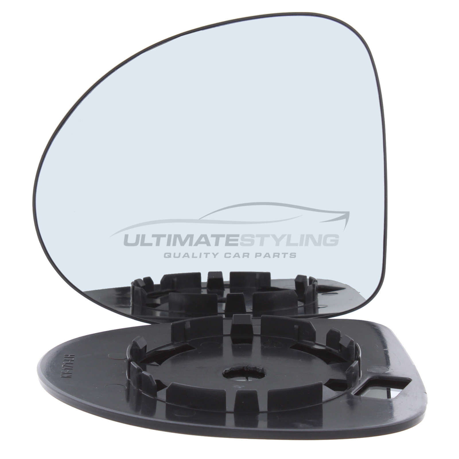 Renault Twingo 2007-2012 Non-Heated Wing Mirror Glass with Chrome Convex Finish Passenger Side (LH)