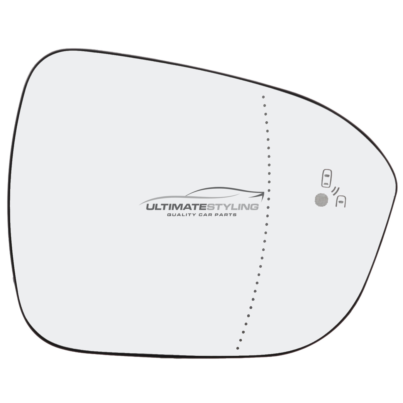 Renault Austral SUV 2024-> / Megane Mk5 2022-> / Rafale 2024-> / Scenic Mk5 E-Tech 2023-2026 Wing Mirror Glass - Heated - Aspherical - Blind Spot Detection Warning Light - Drivers Side Offside Right