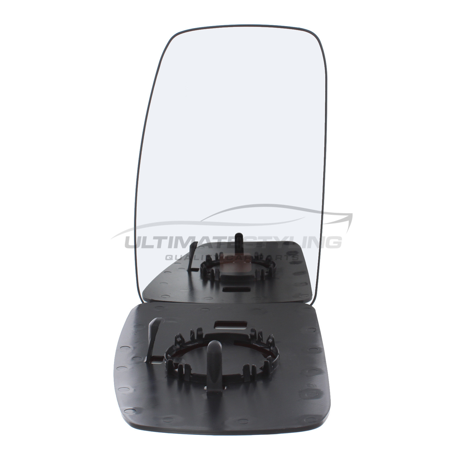 Nissan NV400 2011-2020, Renault Master 2010-2020, Vauxhall Movano 2010-2015 Non-Heated Upper Wing Mirror Glass with Chrome Convex Finish Passenger Side (LH)