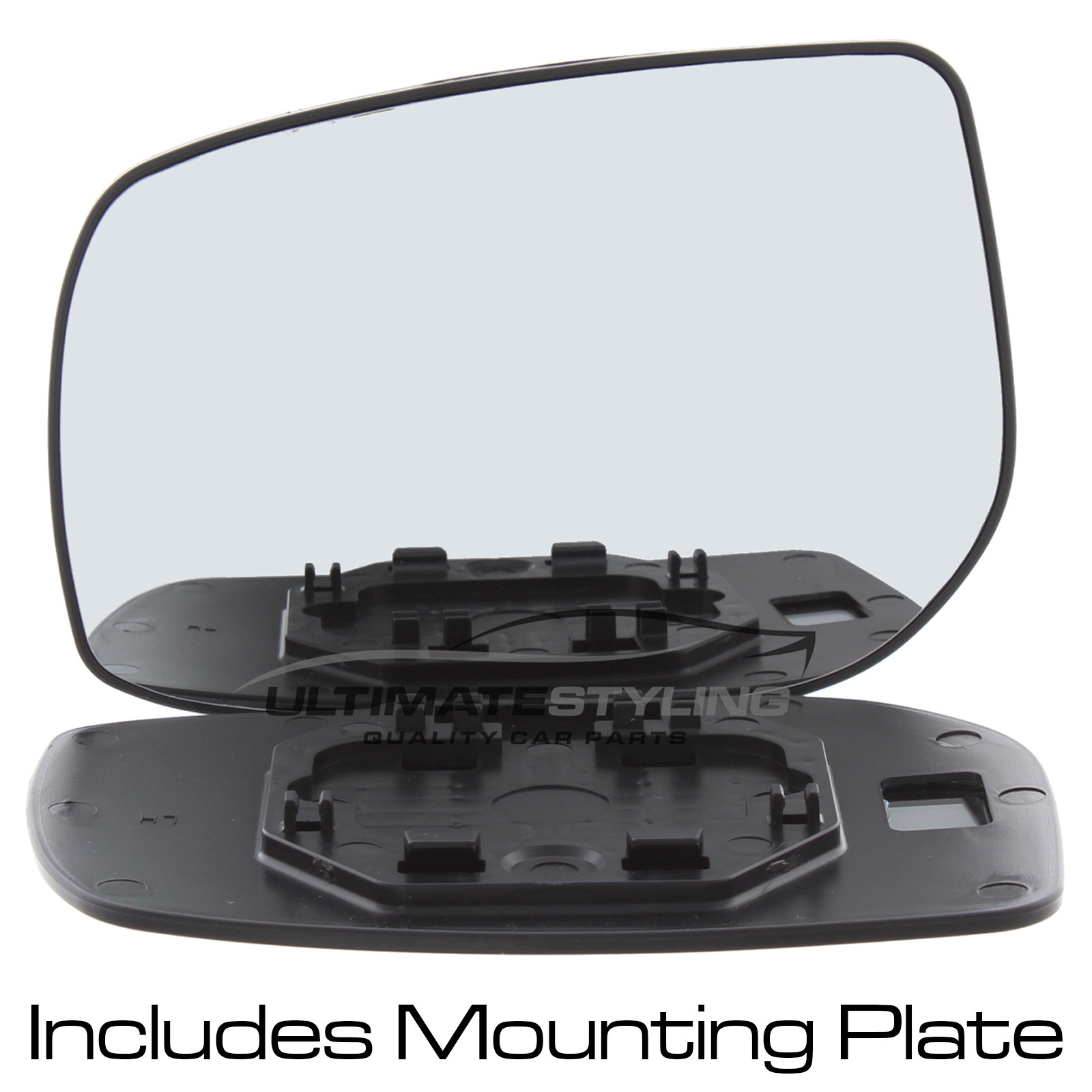 Toyota Yaris 2005-2012 Non-Heated Wing Mirror Glass with Chrome Convex Finish Passenger Side (LH)