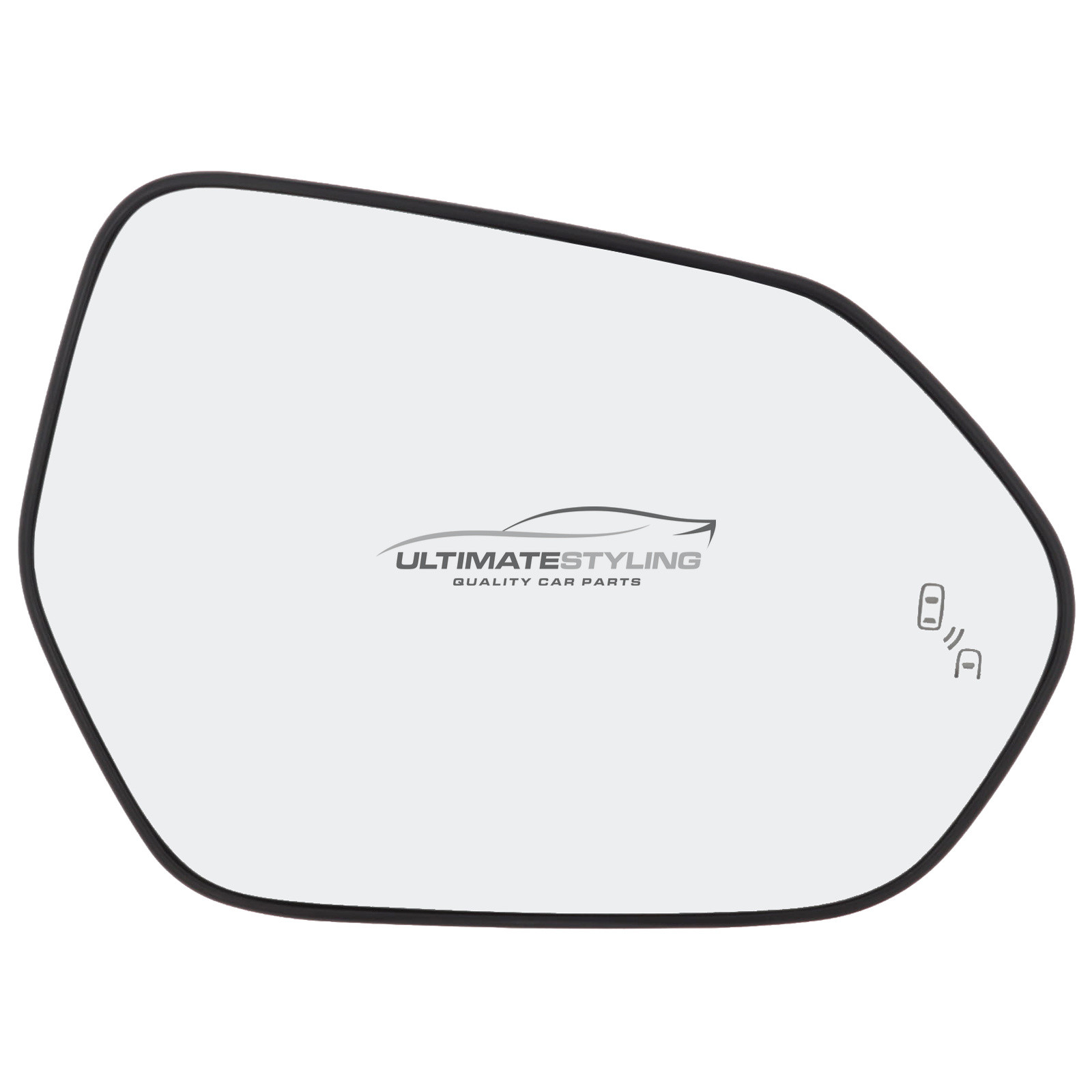 Mazda 2 2022->, Toyota Corolla 2019-2026 / Yaris 2020-2026 / Yaris Cross 2021-> Wing Mirror Glass - Heated - Convex - Blind Spot Detection Warning Indicator Light - Drivers Side Offside Right Hand