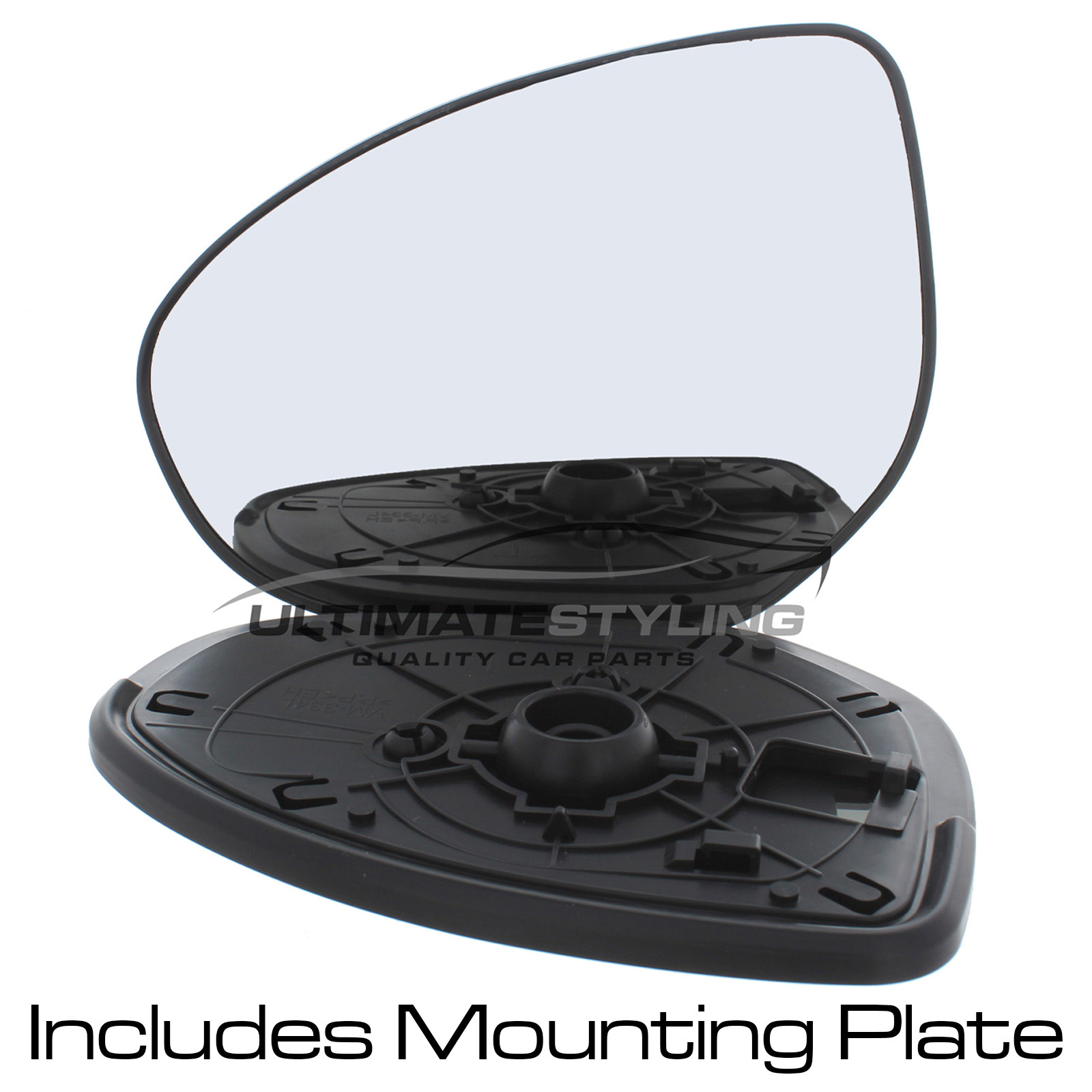 Mazda 2 2007-2015, Mazda 3 2009-2014, Mazda 6 2007-2013 Non-Heated Wing Mirror Glass with Chrome Convex Finish Passenger Side (LH)