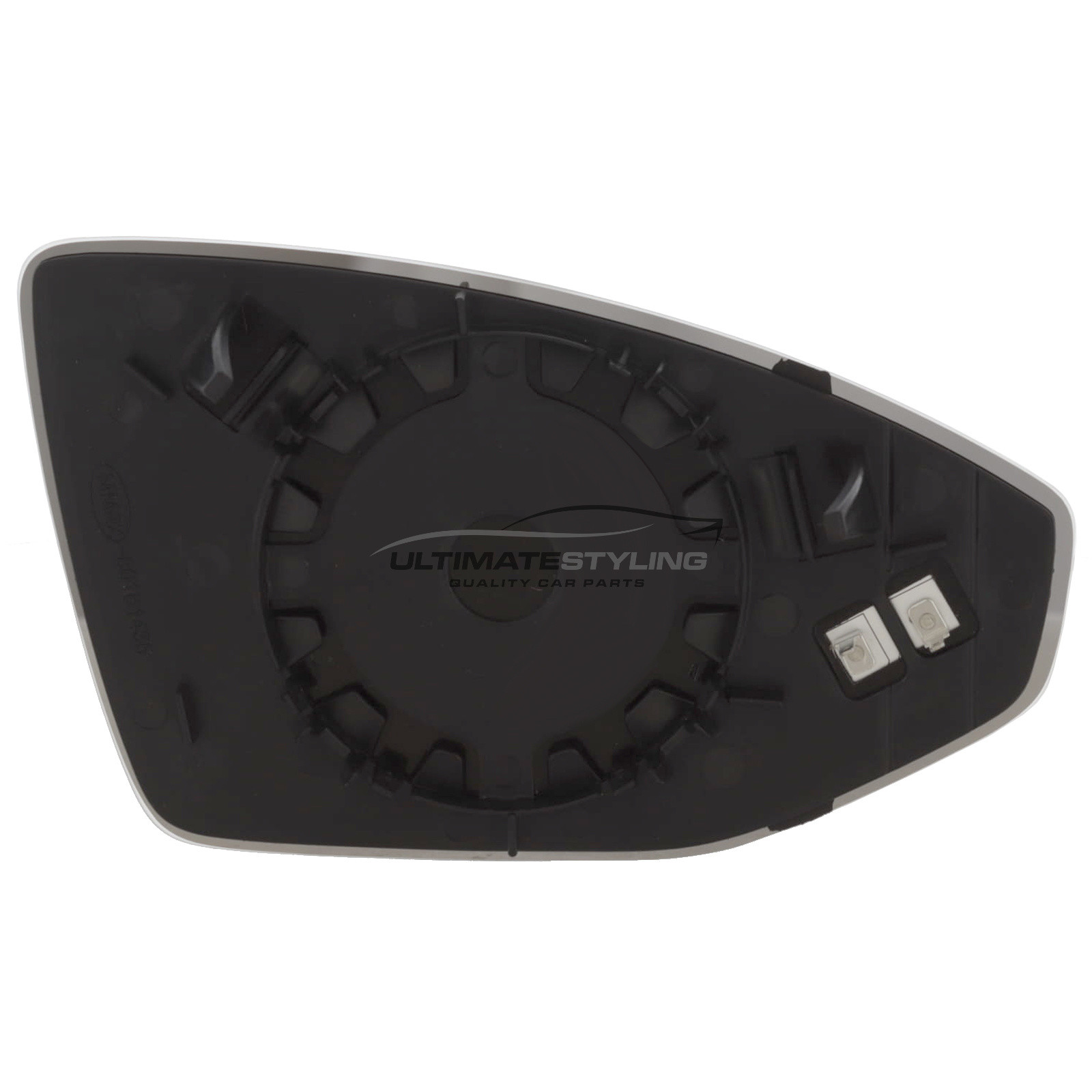 Audi A6 2018-2021, Audi A7 2018-2021, Audi A8 2017-> Heated Wing Mirror Glass with Chrome Aspherical Finish Passenger Side (LH)