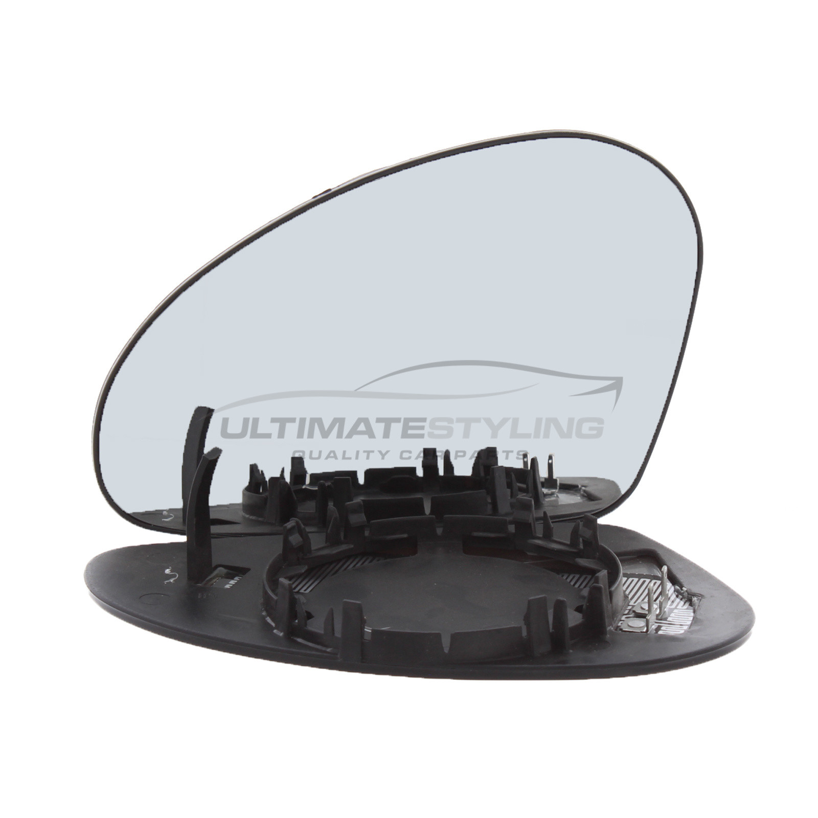Seat Altea 2004-2015, Seat Cordoba 2002-2006, Seat Ibiza 2002-2009, Seat Leon 2003-2005, Seat Toledo 2003-2010 Heated Wing Mirror Glass with Chrome Convex Finish Passenger Side (LH)