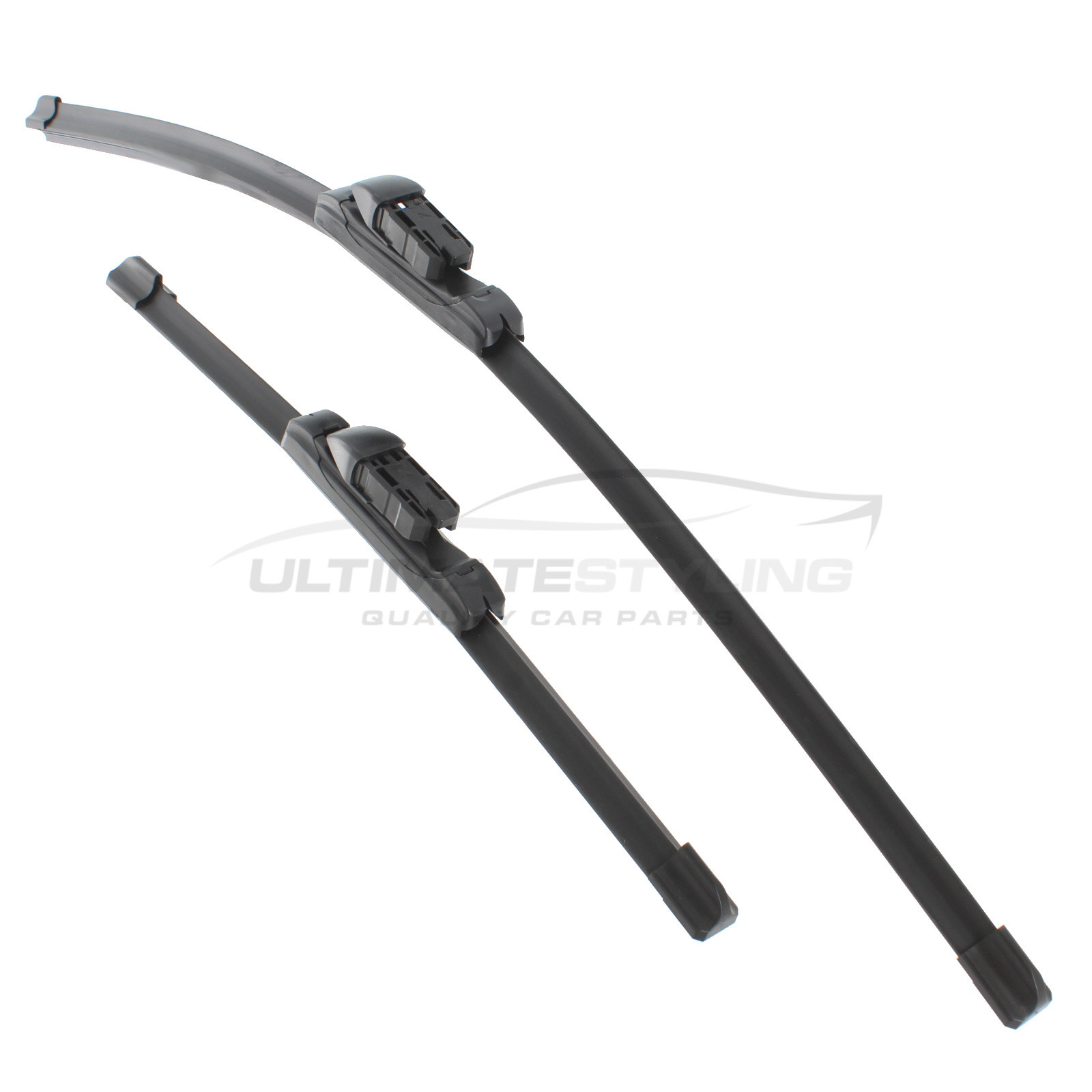 Chevrolet Trax, Fiat 500L / 500X, Hyundai ix20, Kia Venga, Nissan Pulsar, Renault Captur, Vauxhall Mokka / Mokka X Wiper Blades - Exact Fit Aero Blades (Pair) - 65 & 35 cm - 26 & 14 inch