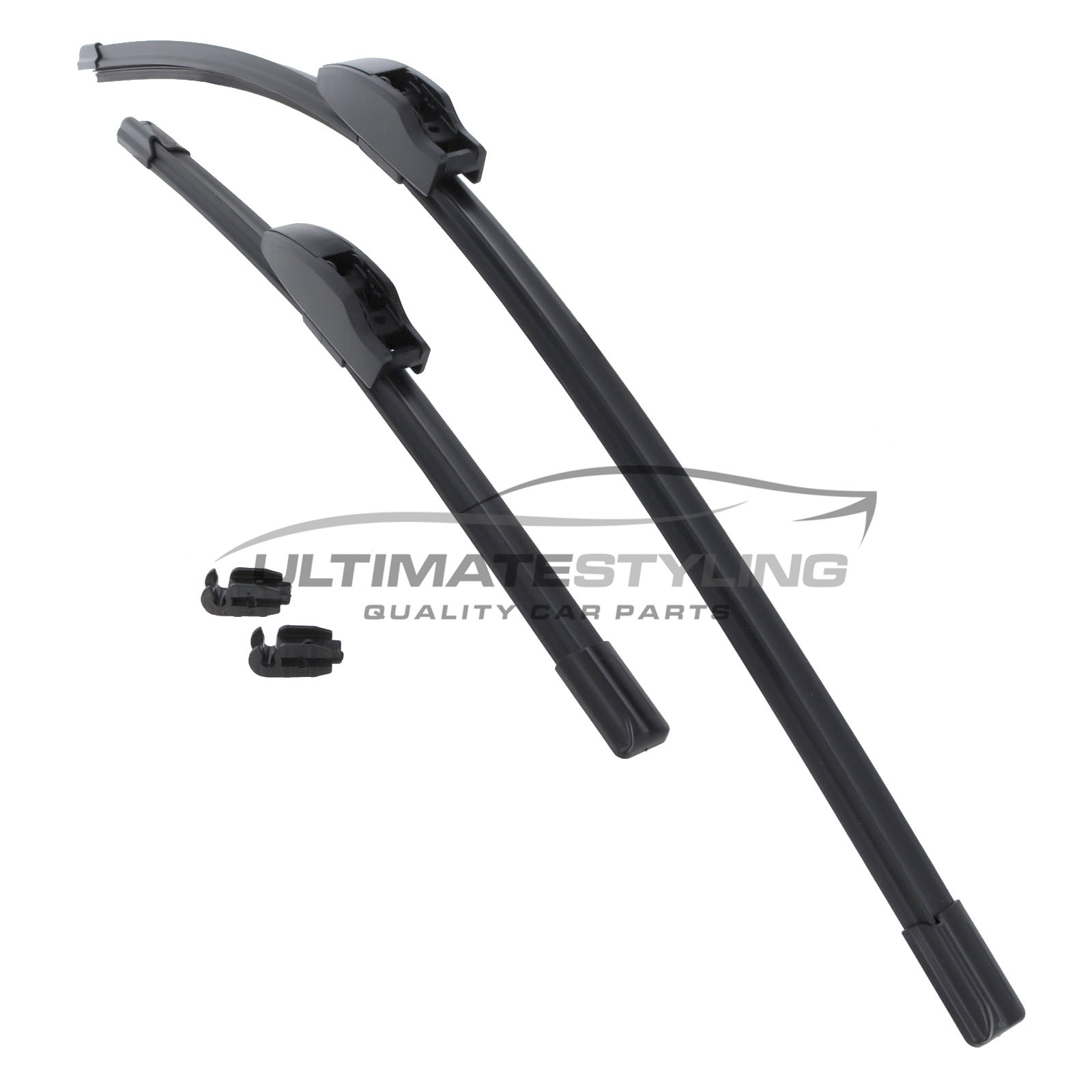 Exact Fit Front Wiper Blades Set For Fiat 500C Cabriolet (2009+) – 24 & 14 Inch Aero Blades By Ultimate Styling
