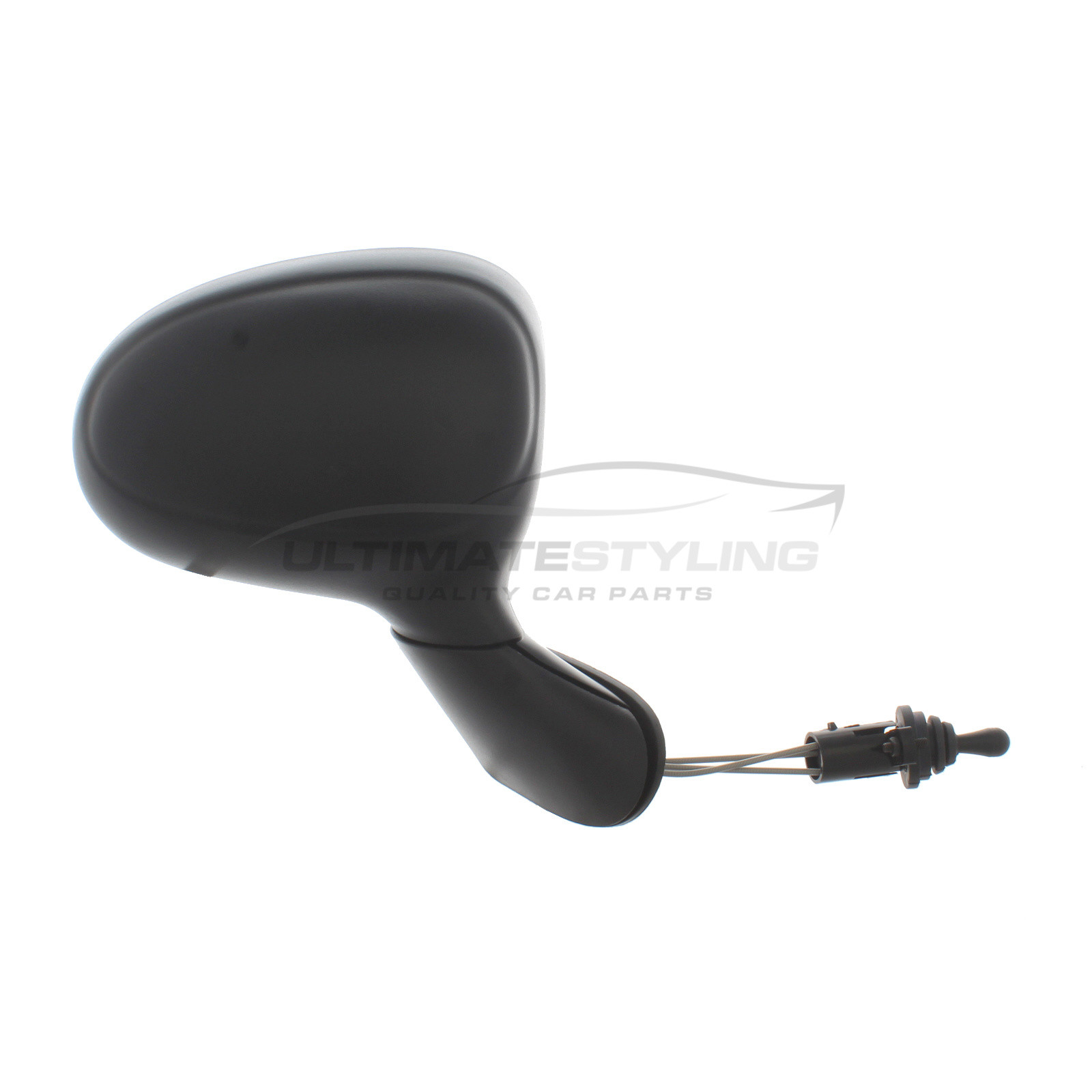 Chevrolet Matiz, Daewoo Matiz Wing Mirror / Door Mirror - Drivers Side (RH) - Cable adjustment - Non-Heated Glass - Black