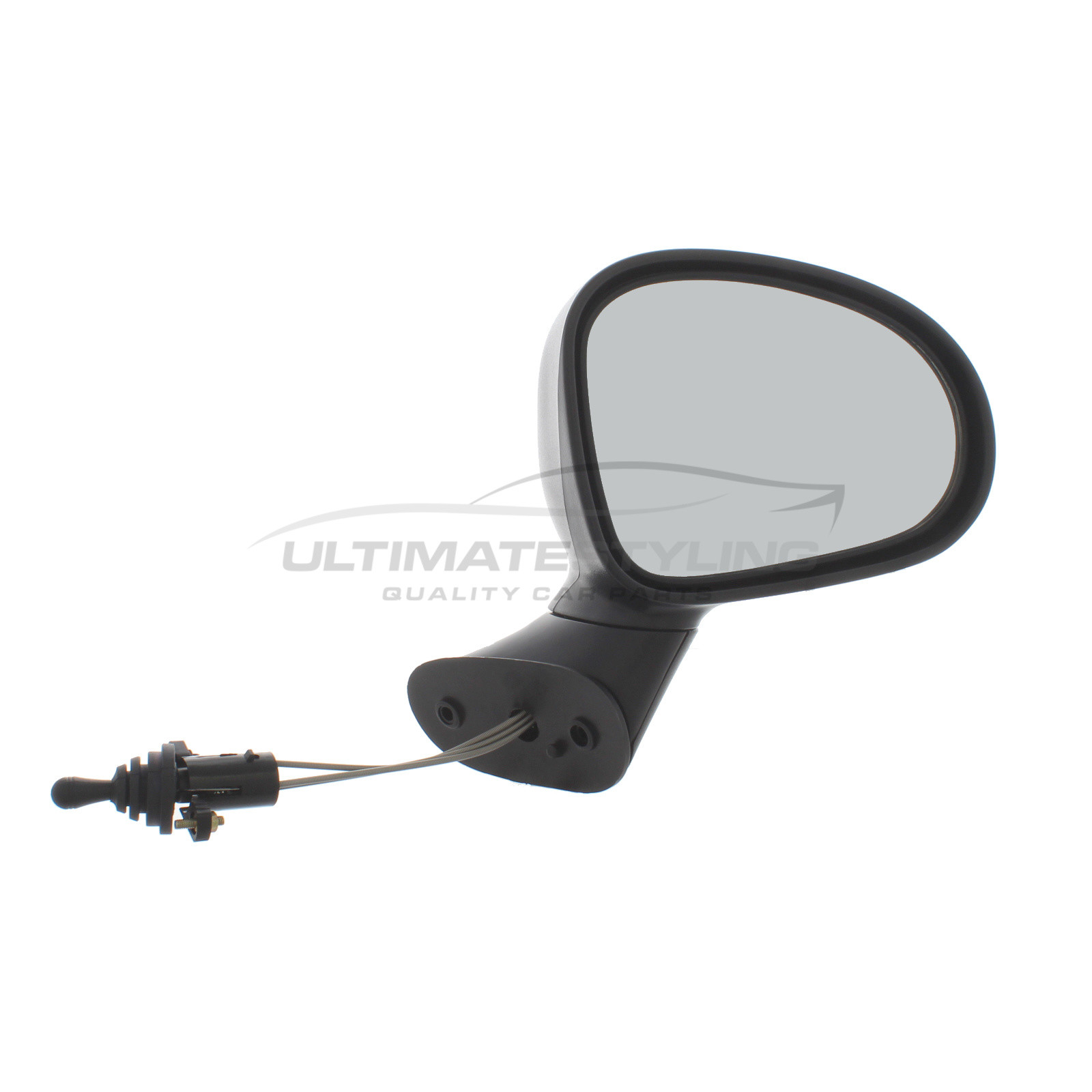 Chevrolet Matiz, Daewoo Matiz Wing Mirror / Door Mirror - Drivers Side (RH) - Cable adjustment - Non-Heated Glass - Black