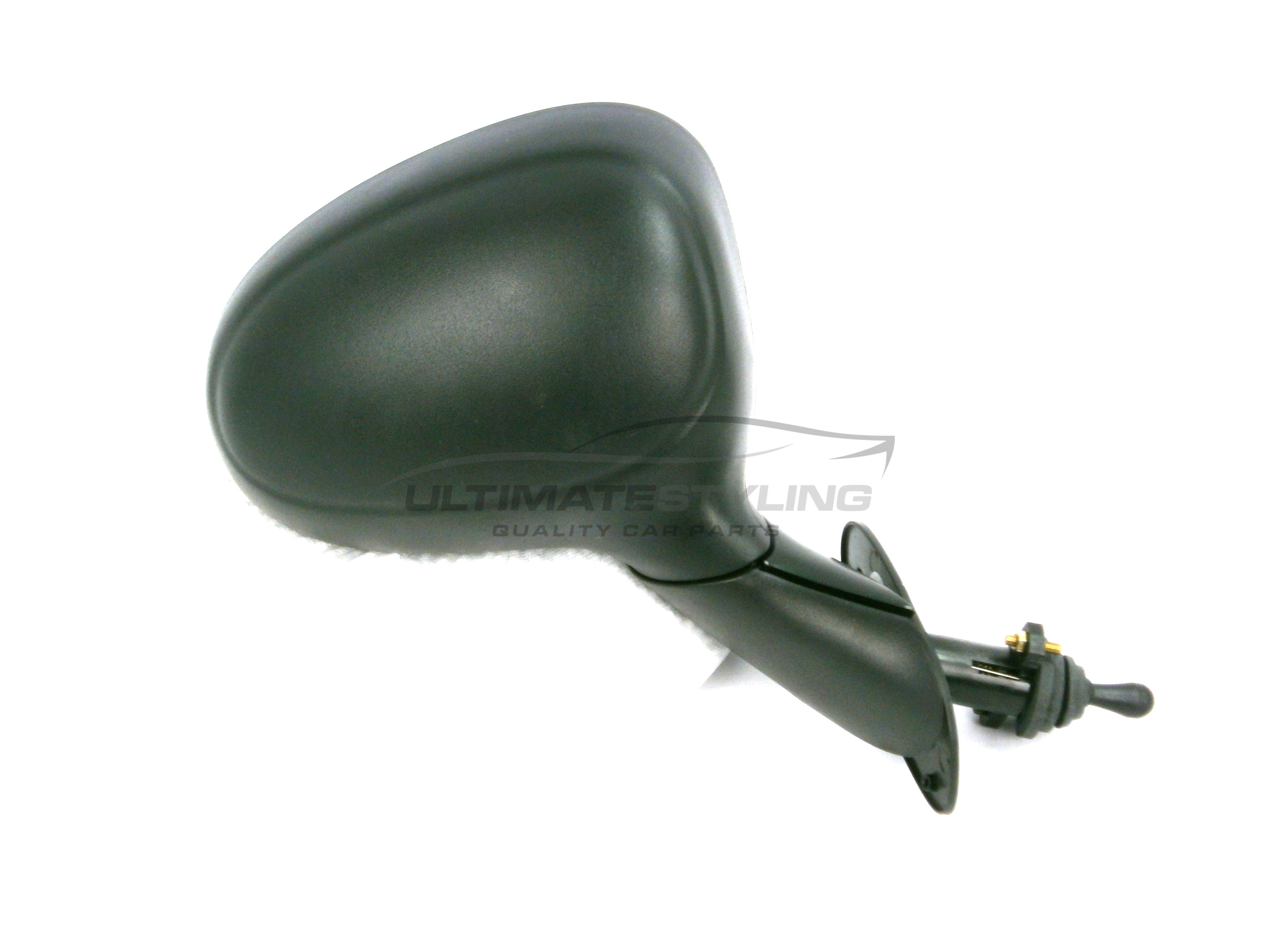 Chevrolet Matiz, Daewoo Matiz Wing Mirror / Door Mirror - Drivers Side (RH) - Cable adjustment - Non-Heated Glass - Black